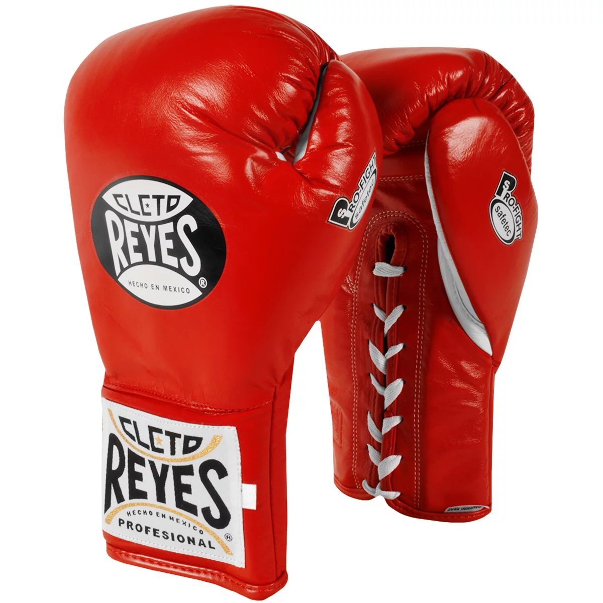 Cleto Reyes Safetec Professional Boxing Fight Gloves - 10 oz - Red