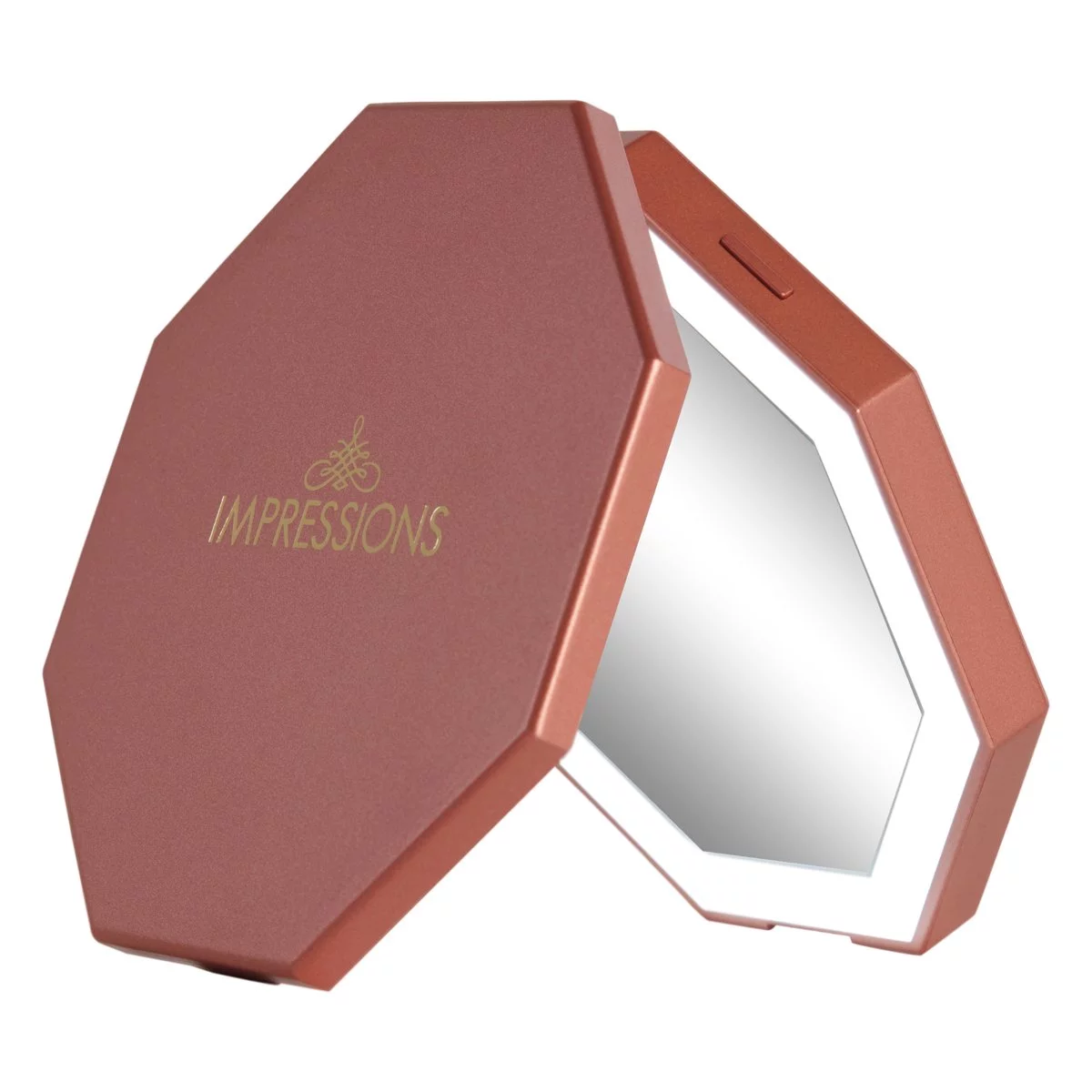 Impressions Vanity Cosmic Wireless Changing Compact Mirror, 2X Magnifying with LED Light (Rose Gold)