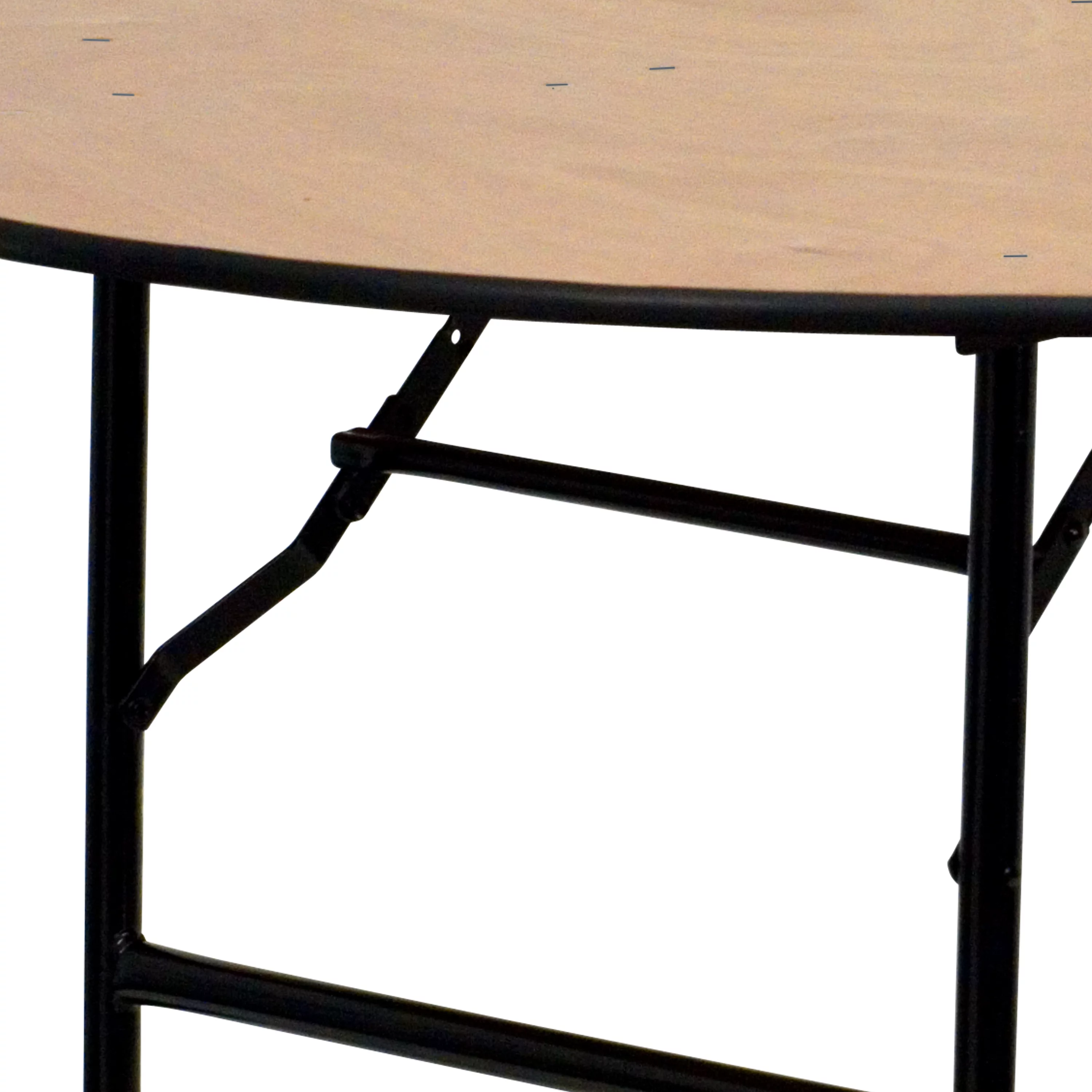Emma + Oliver 4-Foot Round Wood Folding Banquet Table with Clear Coated Finished Top