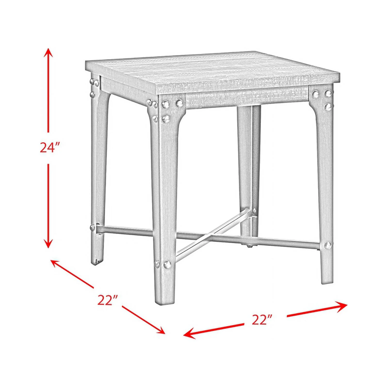 Pemberly Row Traditional 2PC Occasional Coffee Table and End Table Set with USB