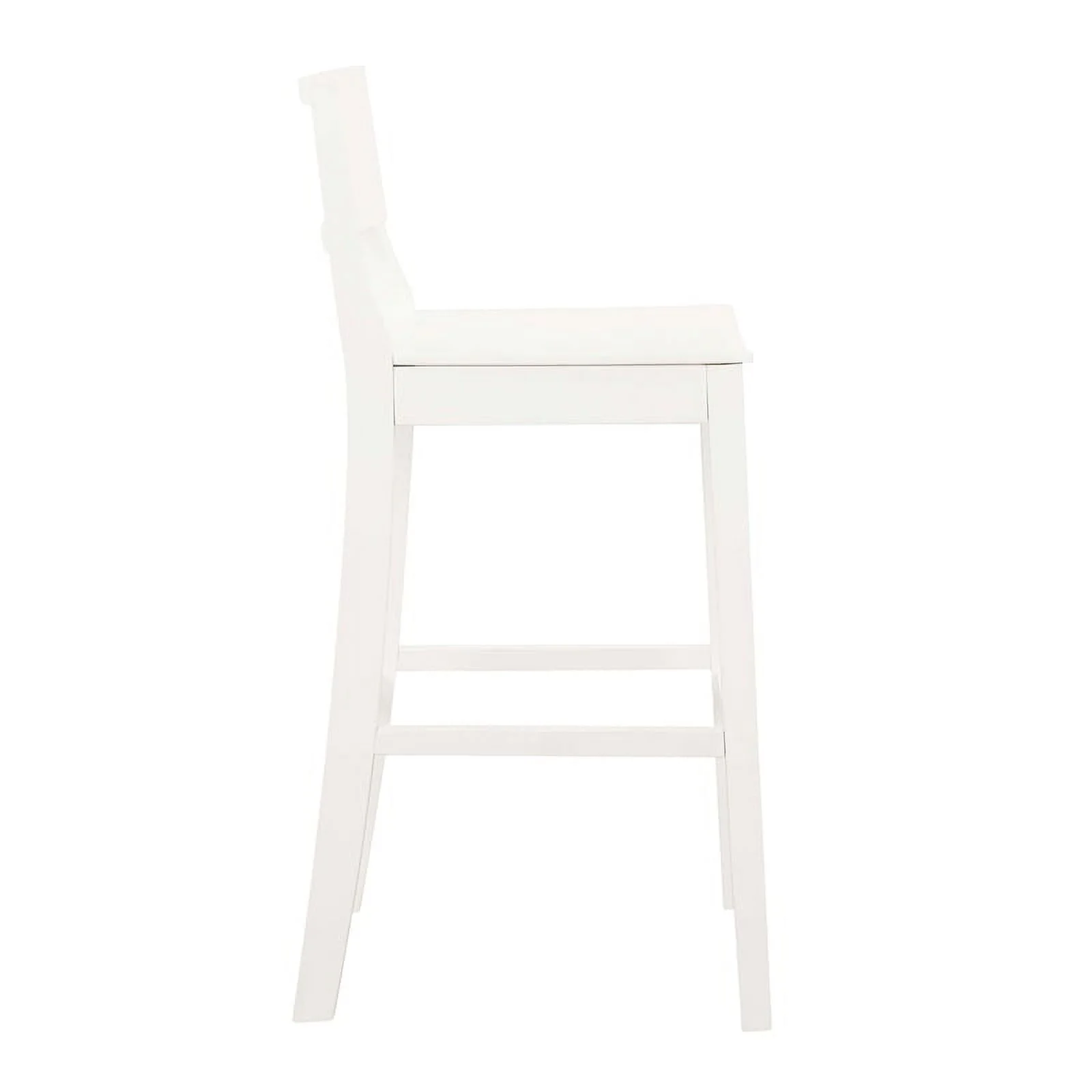 Linon Burke Rubberwood Saddle Seat Bar Stools Set of Two in White