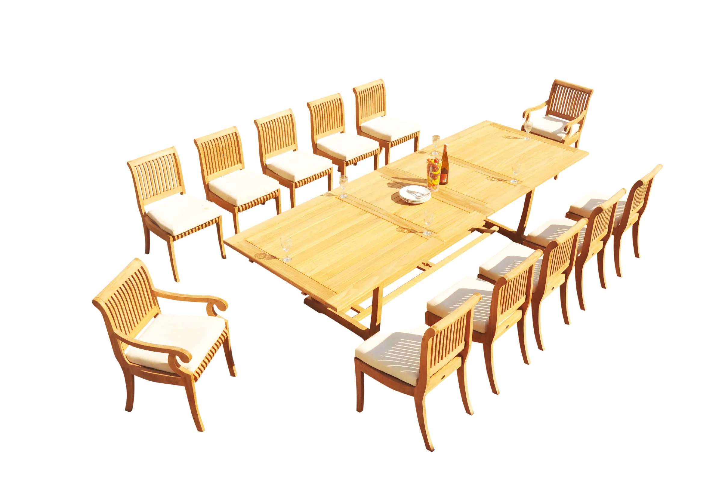 Grade-A Teak Dining Set: 12 Seater 13 Pc: 118