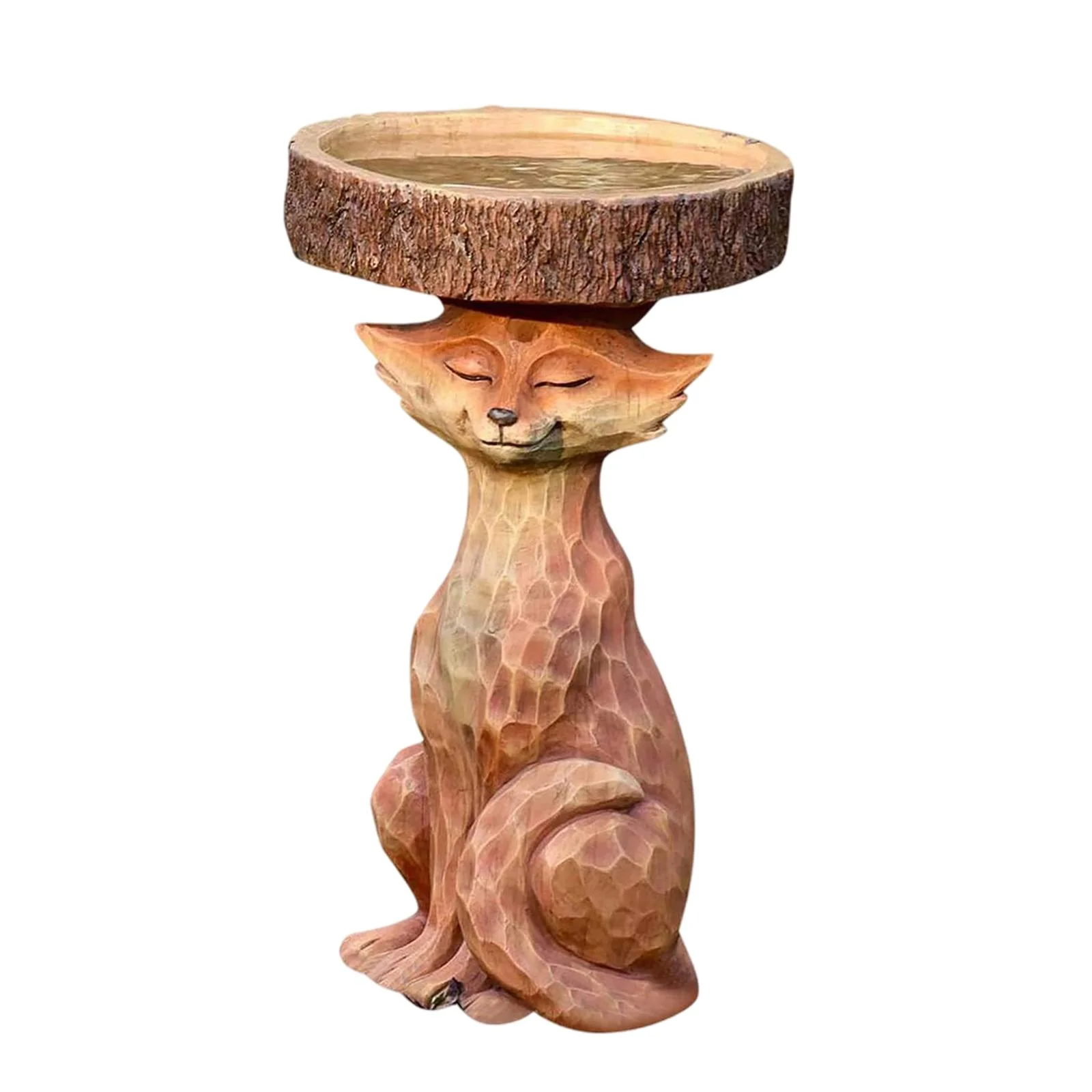 kesoto Garden Bird Bath Bowl Lowrie Statue Figurine Deck Fence Outdoor Lawn Resin Feeder Animal Sculpture for Courtyard Railing Yard