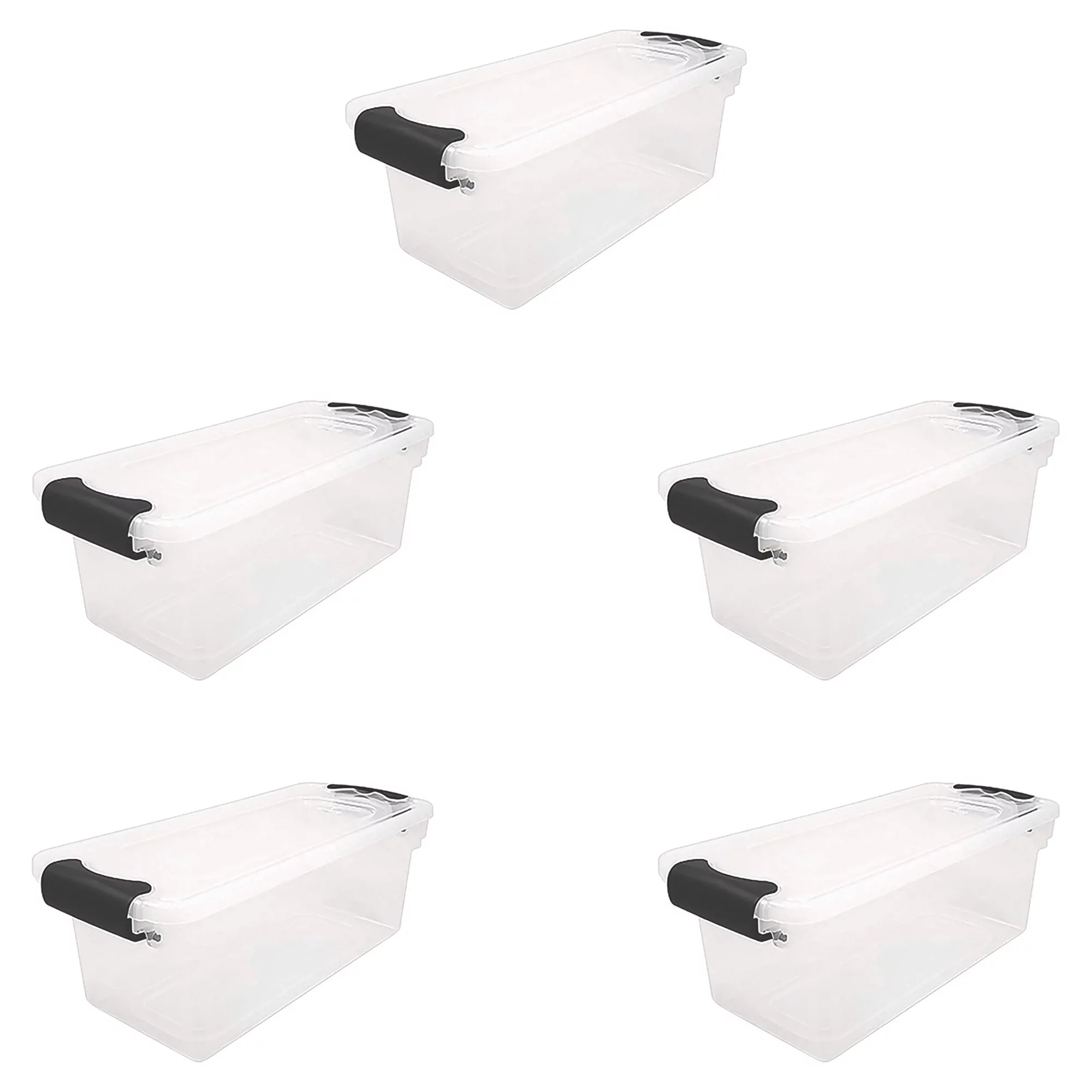 Homz 7.5 Qt Storage Organizing Container Bin with Latching Lids, (10 Pack)