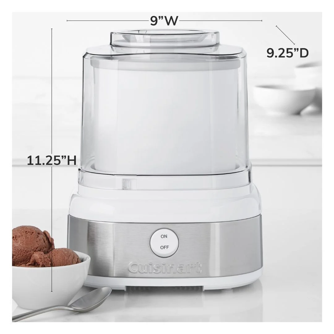 Cuisinart Ice 22 Ice Cream Maker with Two Insulated Freezer Bowls and Recipe Book