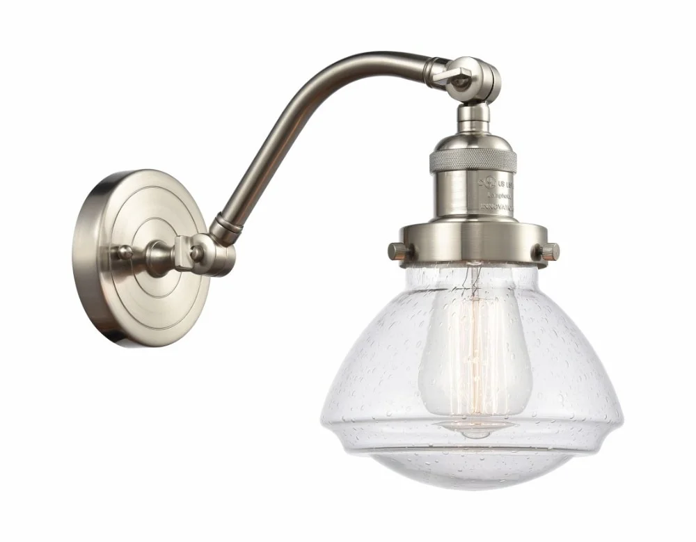 Innovations 515-1W-SN-G324-LED Olean 1 Light Sconce part of the Franklin Restoration Collection, Brushed Satin Nickel