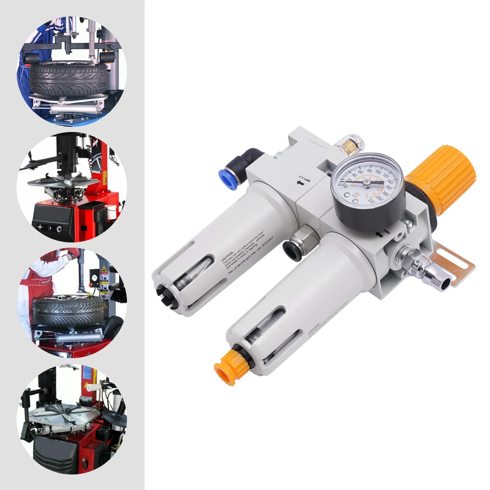 145Psi Tire Changer Part Air Pressor Oil Water Separator Regulator Trap Filter
