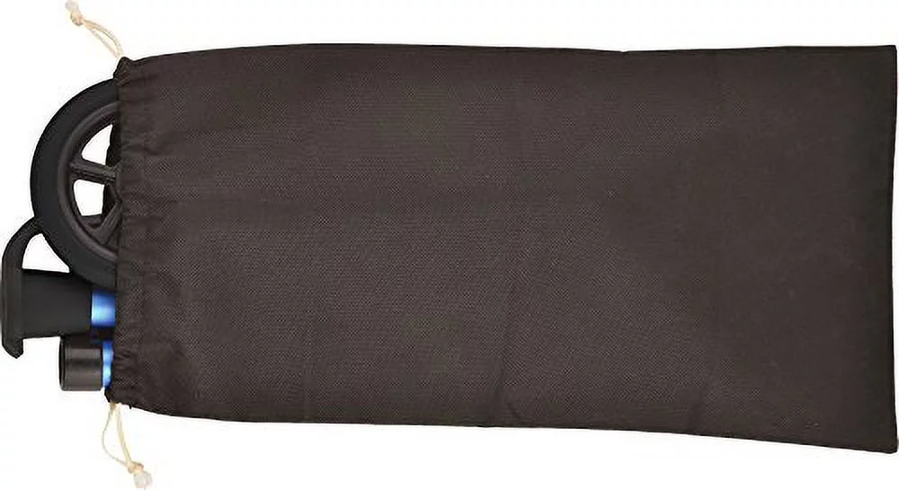 NOVA Medical Products Travel Folding Walker with wheels, Glide Skis and Mobility Bag, Blue, 7 Pound