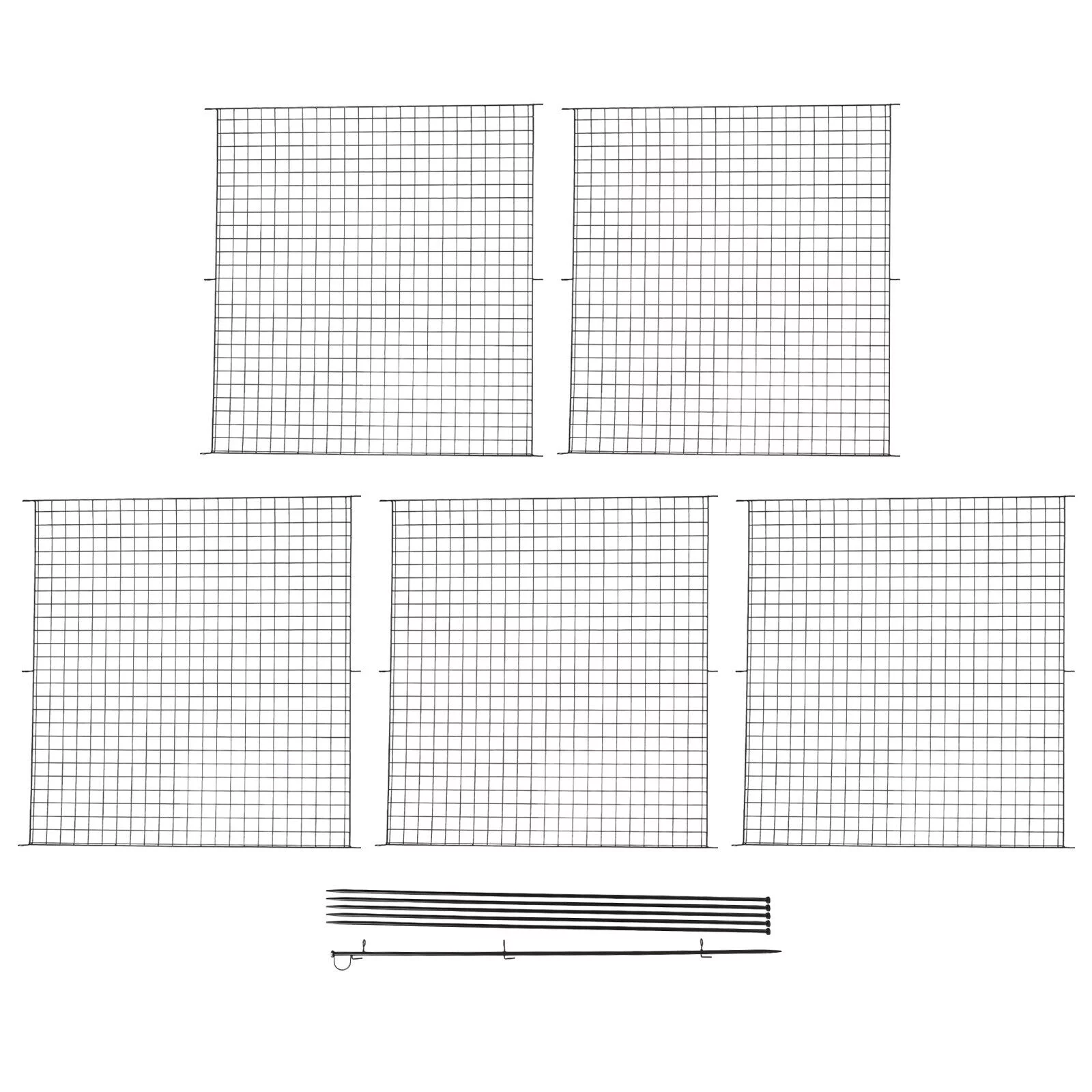Miumaeov Garden No Dig Metal Garden Fence with Metal Gate Bundle Barrier 4 Panels+1 Gate