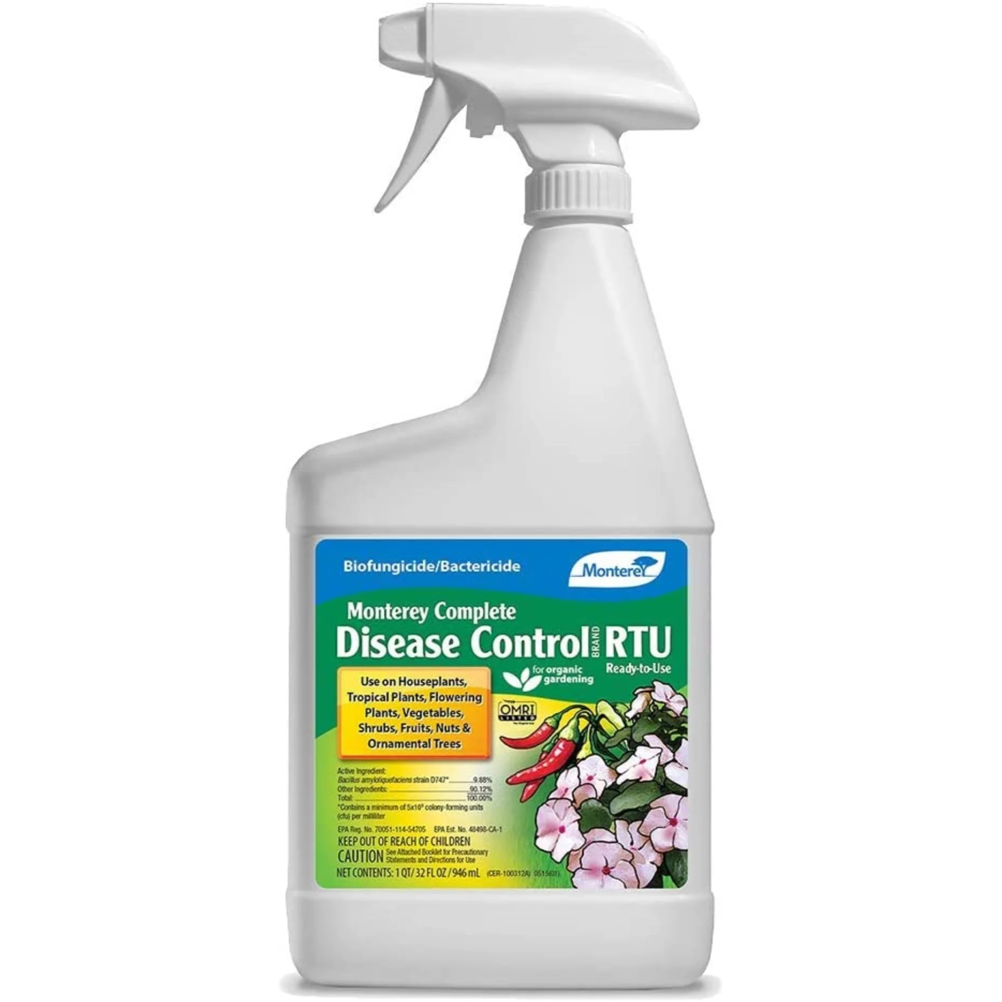Monterey LG3174 Plant Complete Disease Control, Organic, Ready-to-Use, 32 oz. - Quantity 1