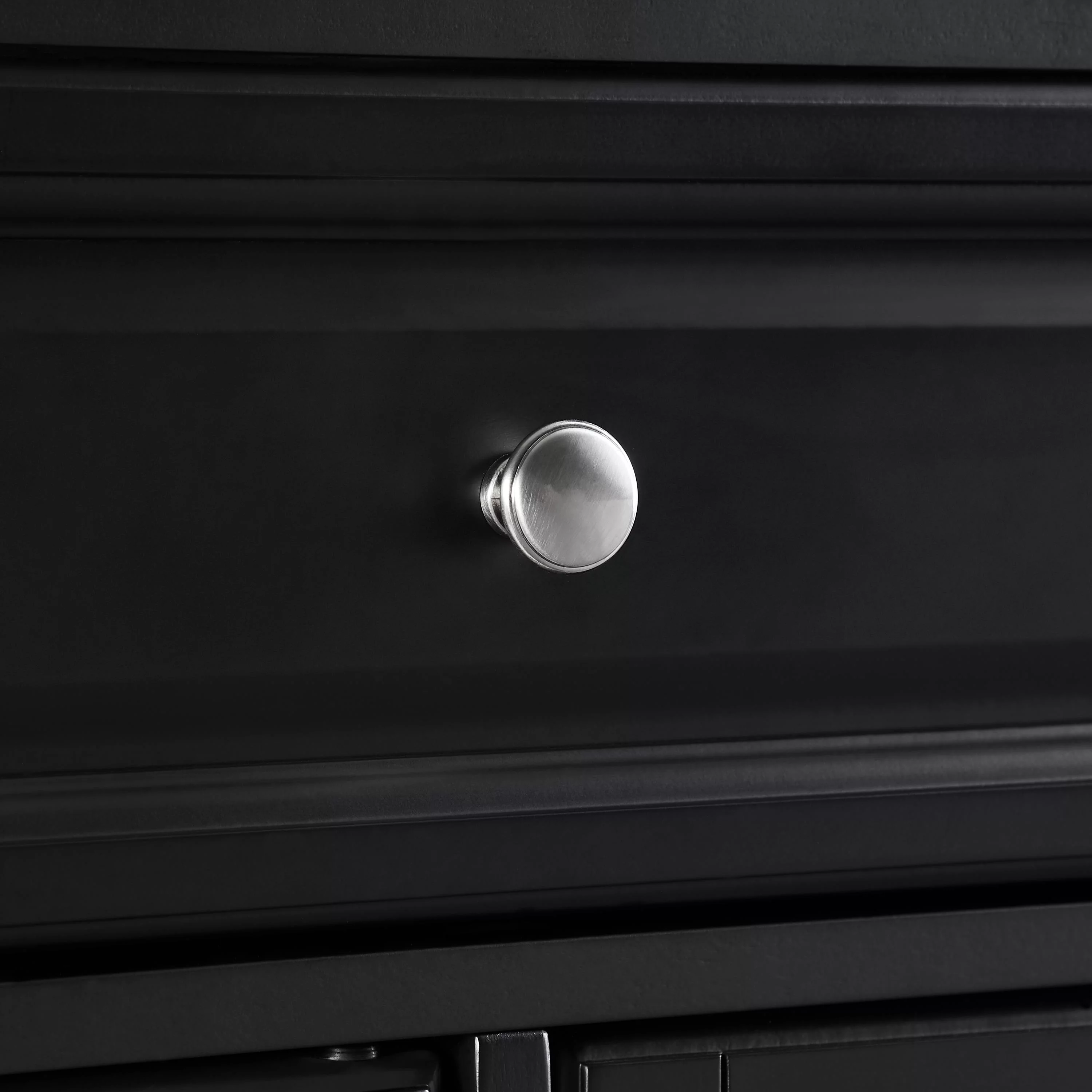 Crosley Furniture Lafayette Wood Granite Top Kitchen Island in Matte Black