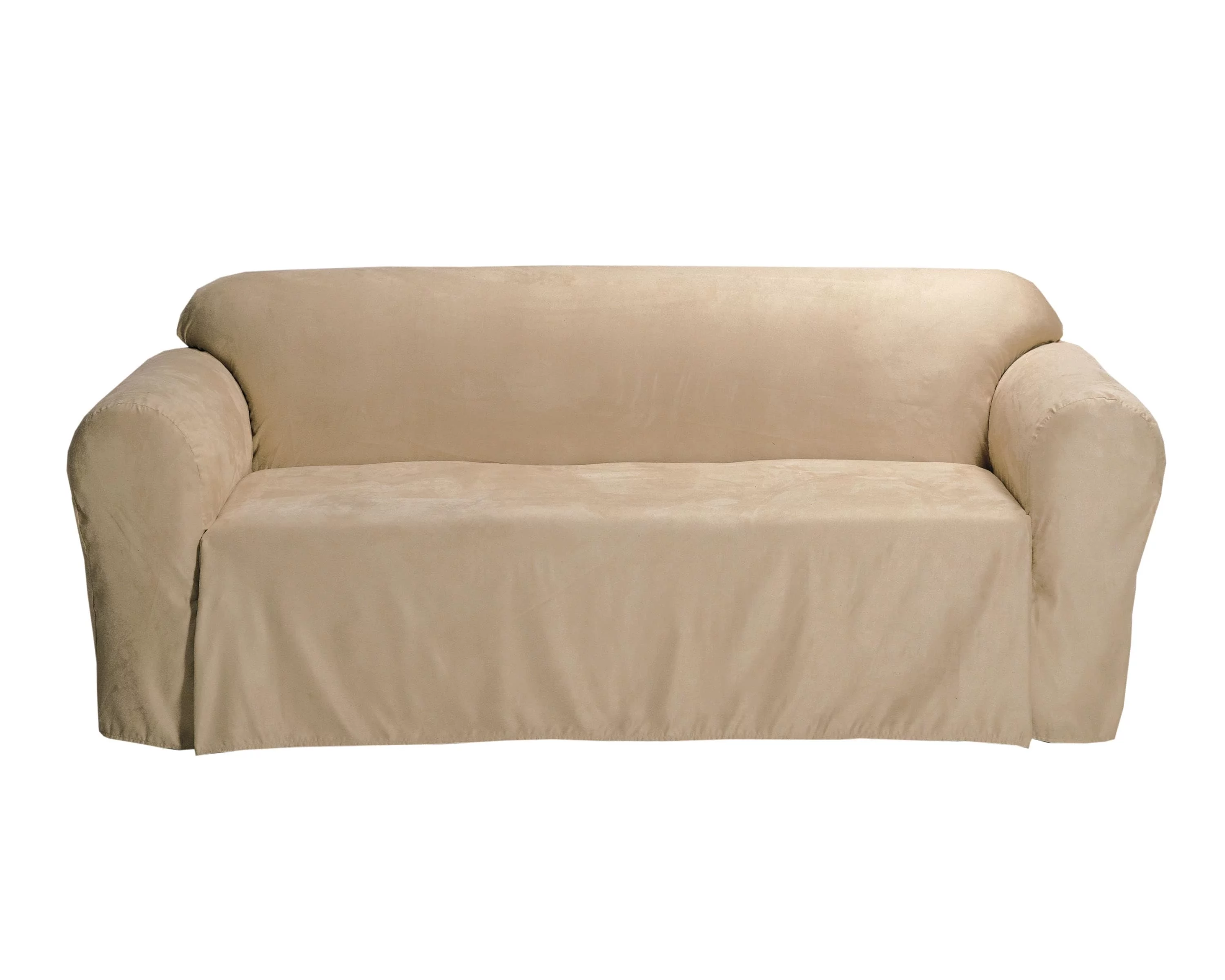 Classic Slipcovers Microsuede Solid Chair Drop Skirt Slipcover Brown