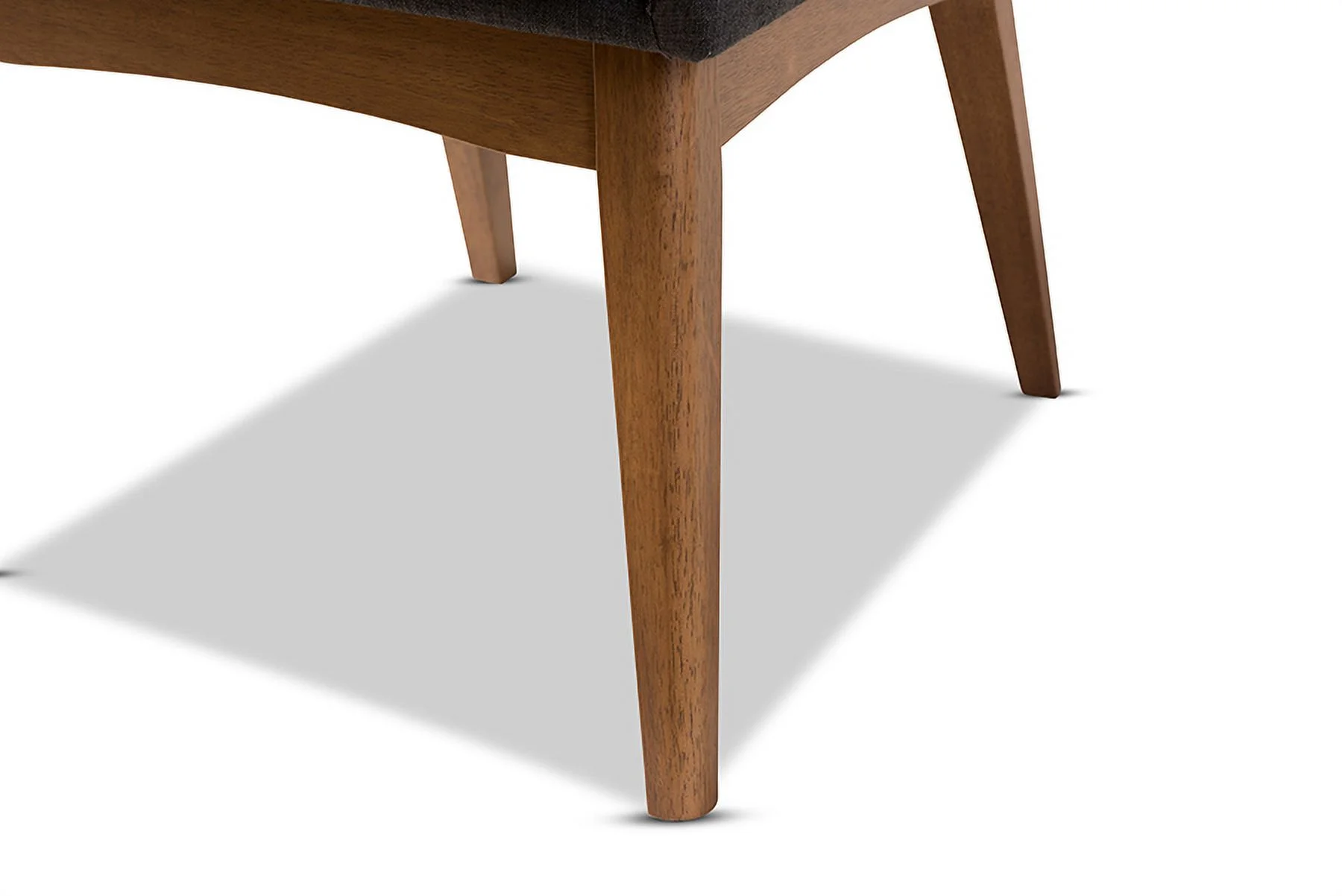 Baxton Studio Nexus Mid-Century Modern Dark Grey Fabric Upholstered and Walnut Brown Finished Wood 5-Piece Dining Set