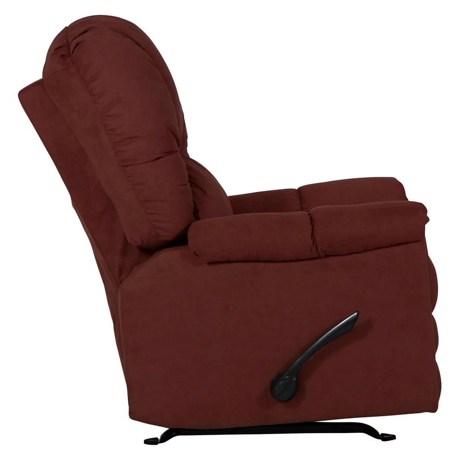 Bowery Hill Rocker Recliner in Sangria Red Polyester Microfiber Fabric
