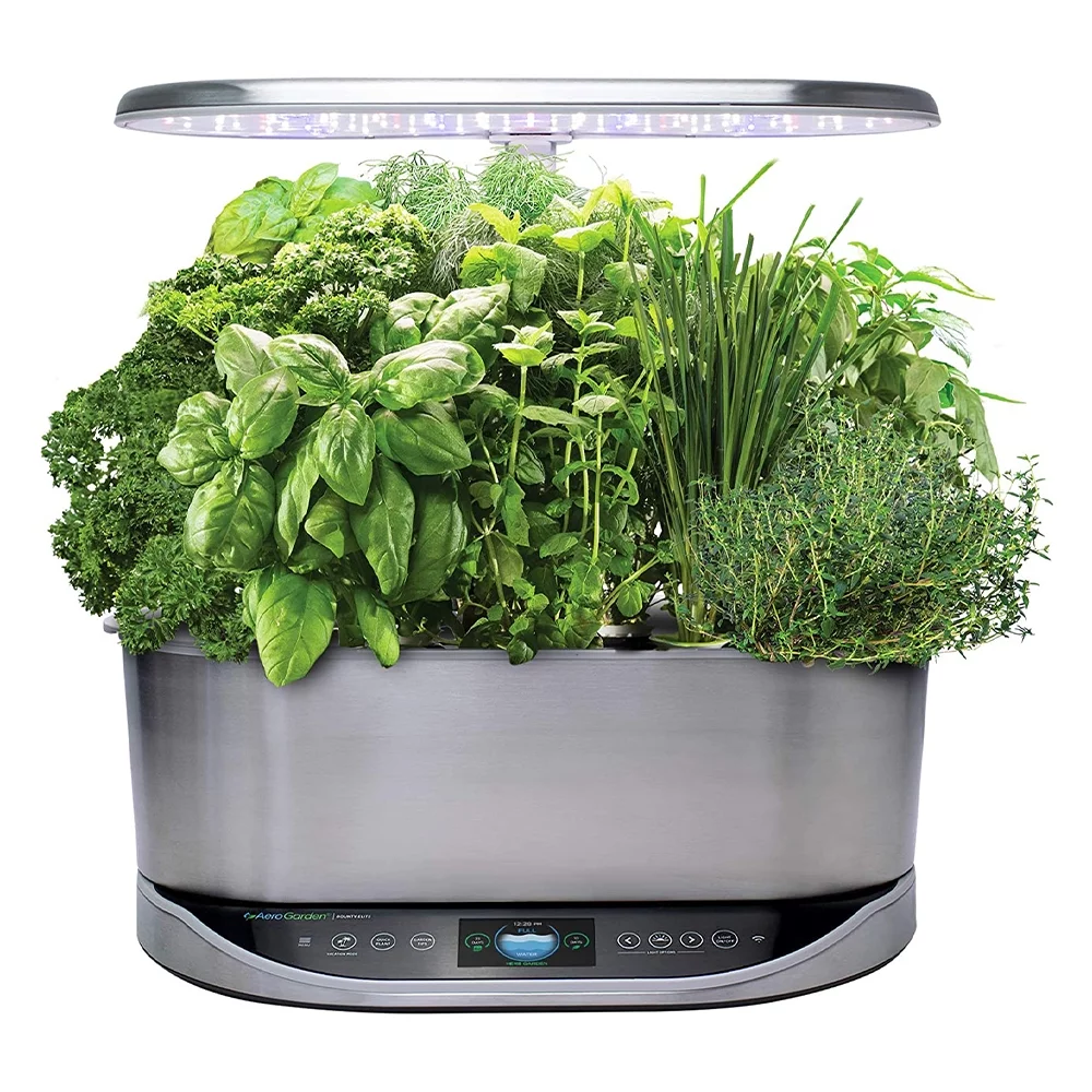 AeroGarden Bounty Elite - Indoor Garden with LED Grow Light, Stainless Steel