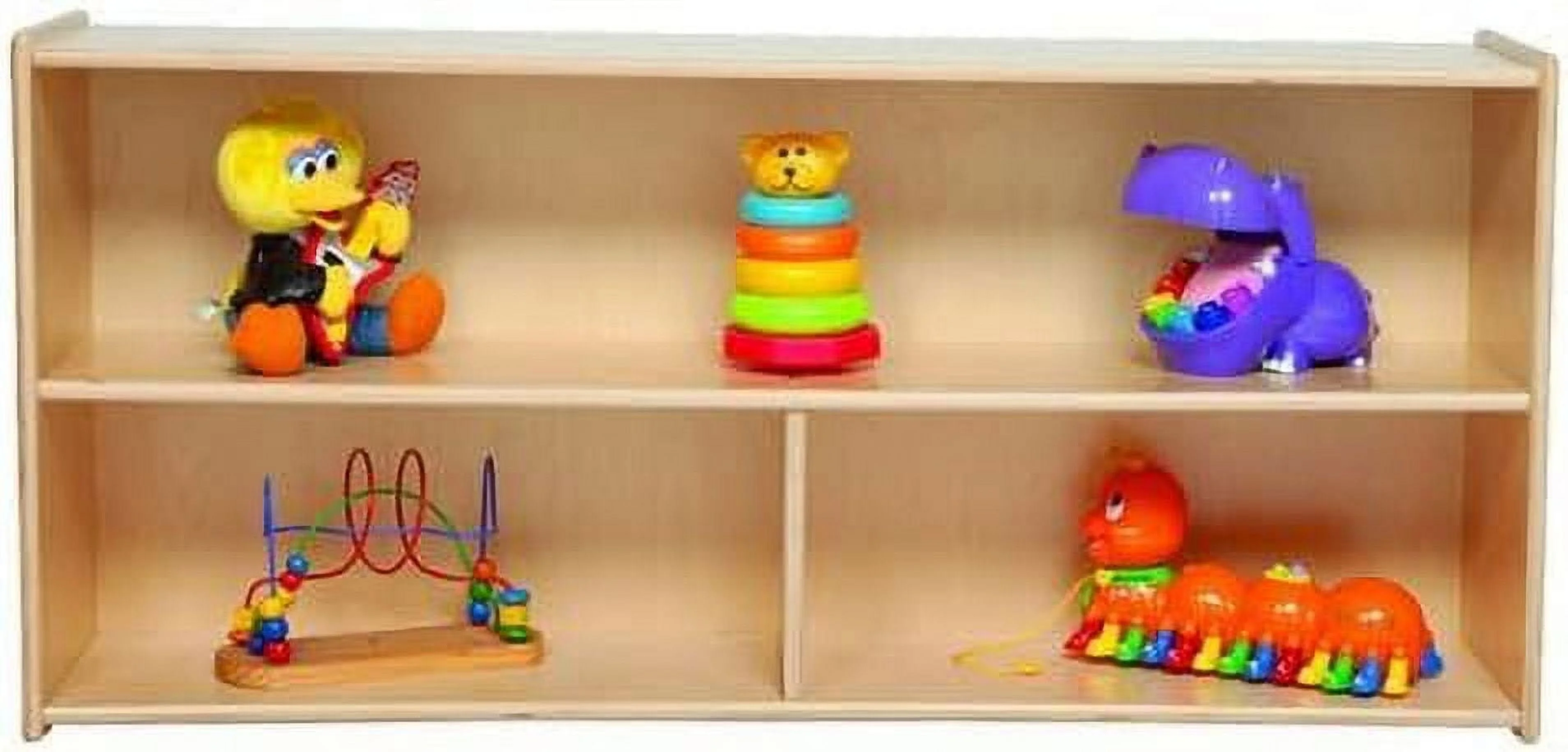 RRI Goods 2-Shelf Kids Bookshelf & Toy Storage Organizer, 3-Section Montessori Shelves
