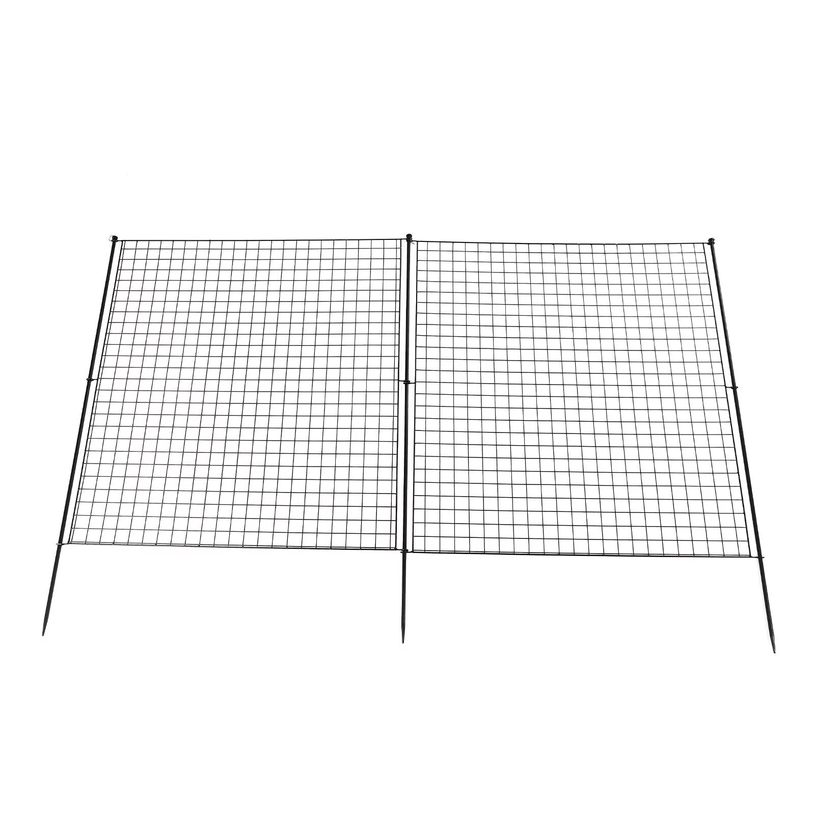 Miumaeov Garden No Dig Metal Garden Fence with Metal Gate Bundle Barrier 4 Panels+1 Gate