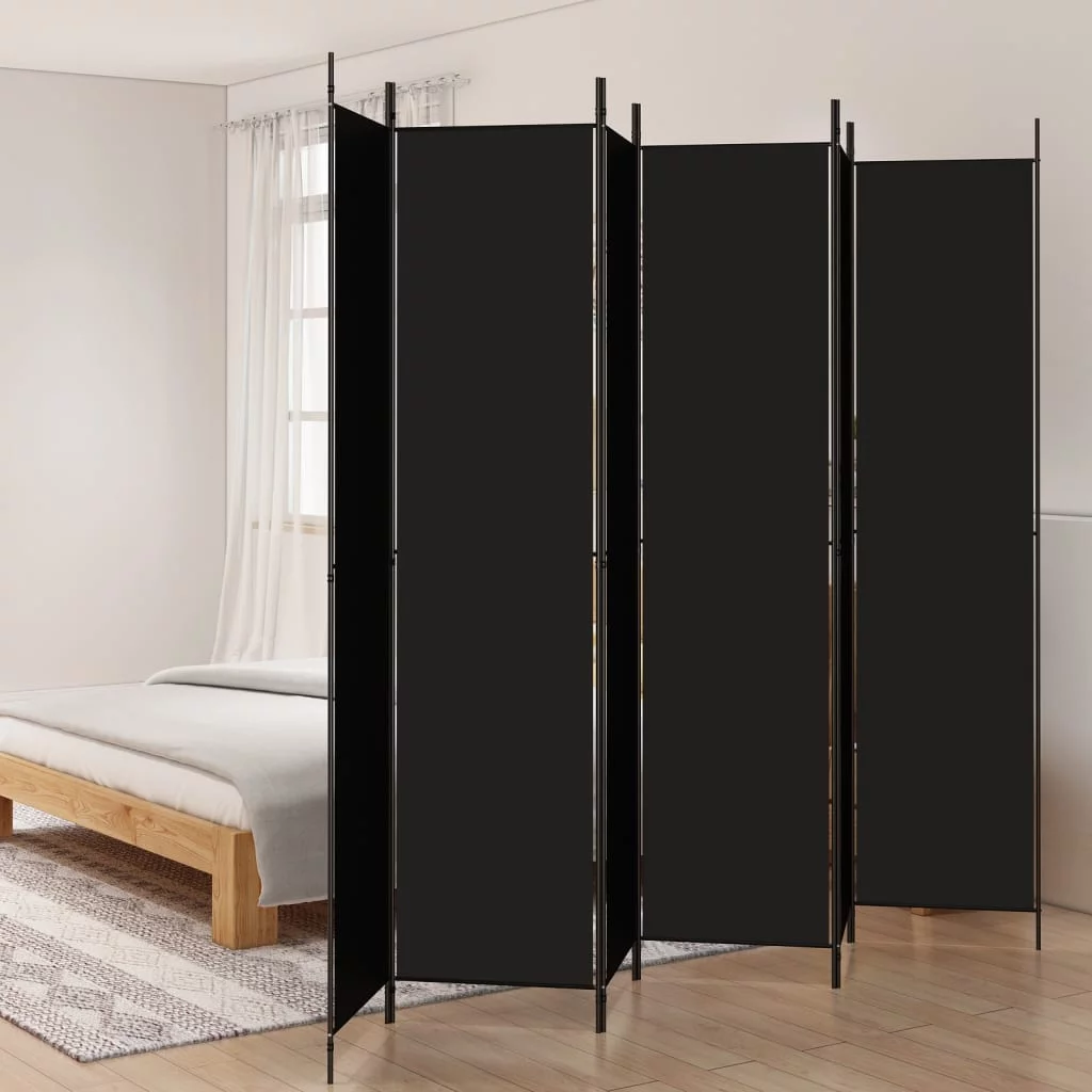 Anself 6-Panel Room Divider Black 118.1