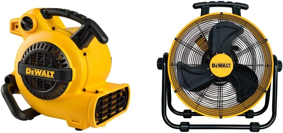 MINGFENG DXAM-2260 Portable Air Mover/Floor Dryer, 600 Cfm & MINGFENG DXF-2042 High-Velocity Industrial,Warehouse Fan Heavy Duty Mover Portable Air Circulator 3-Speed Adjustable Tilt, 20