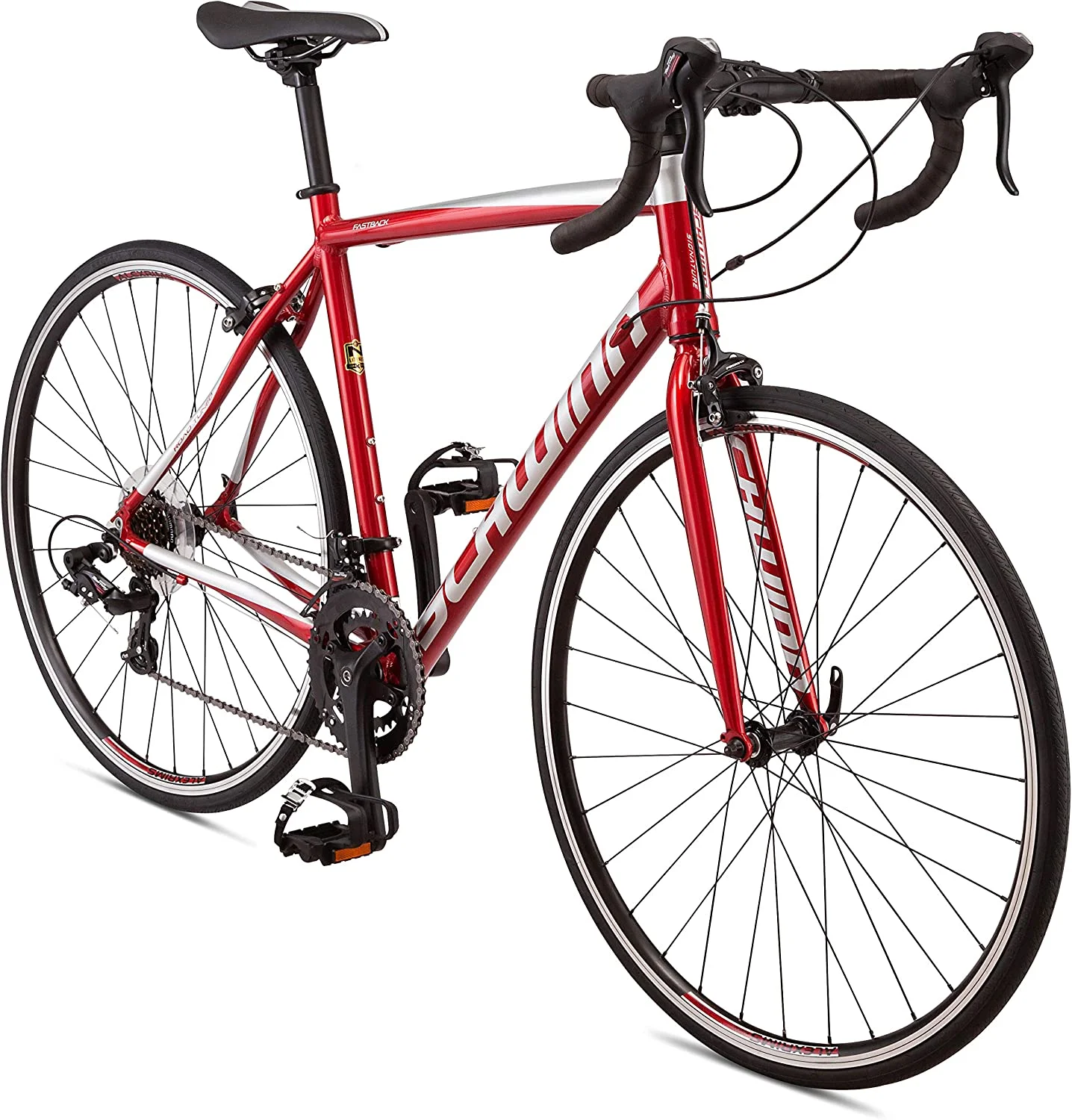 Schwinn Fastback Tourney AL Adult Performance Road Bike, Beginner to Intermediate Bicycle Riders, 700c Wheels, 14-Speed Drivetrain, Medium Aluminum Frame, Red Tourney Al Medium