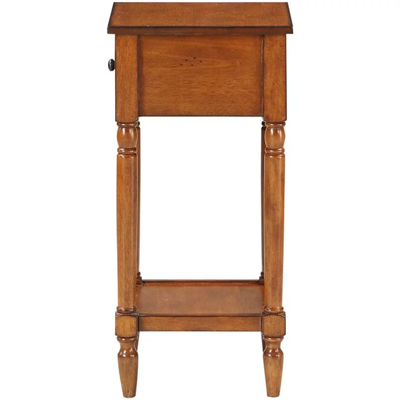 Pemberly Row One-Drawer Traditional Wood Accent End Table in Walnut