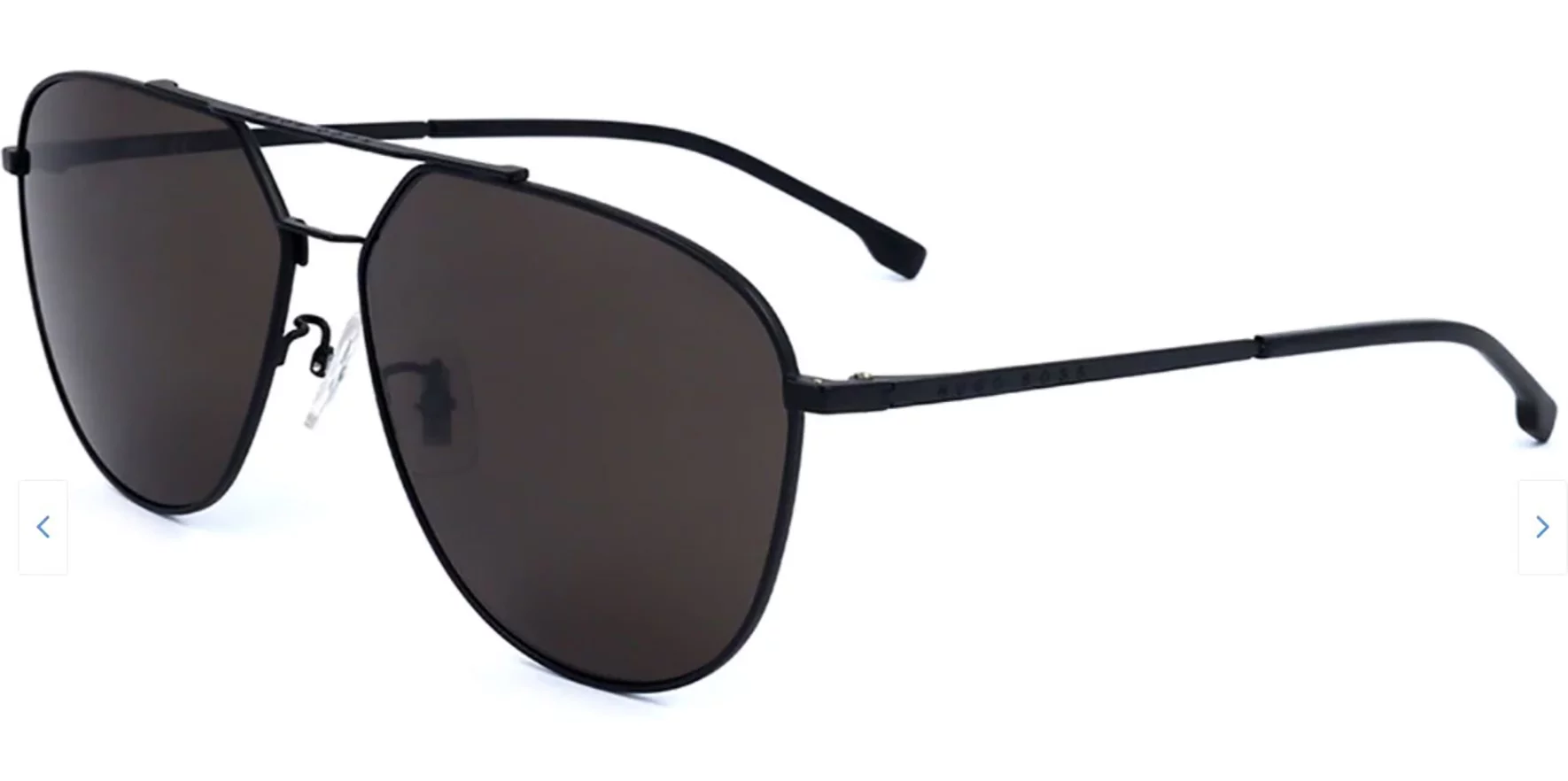 Hugo Boss Adult Male Matte Black Modern Aviator Sunglasses BOSS1170FS 0003 IR