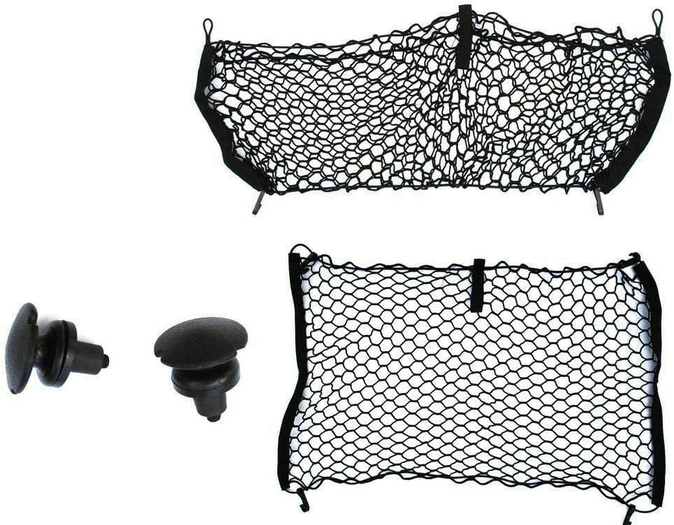 EACCESSORIES EA Trunk Organizer Cargo Net For JEEP: COMPASS 2007-2023, PATRIOT 2007-2017, RENEGADE 2015-2023 – Floor & Envelope Style Cargo Nets for SUV – Premium Mesh Car Trunk Organizer