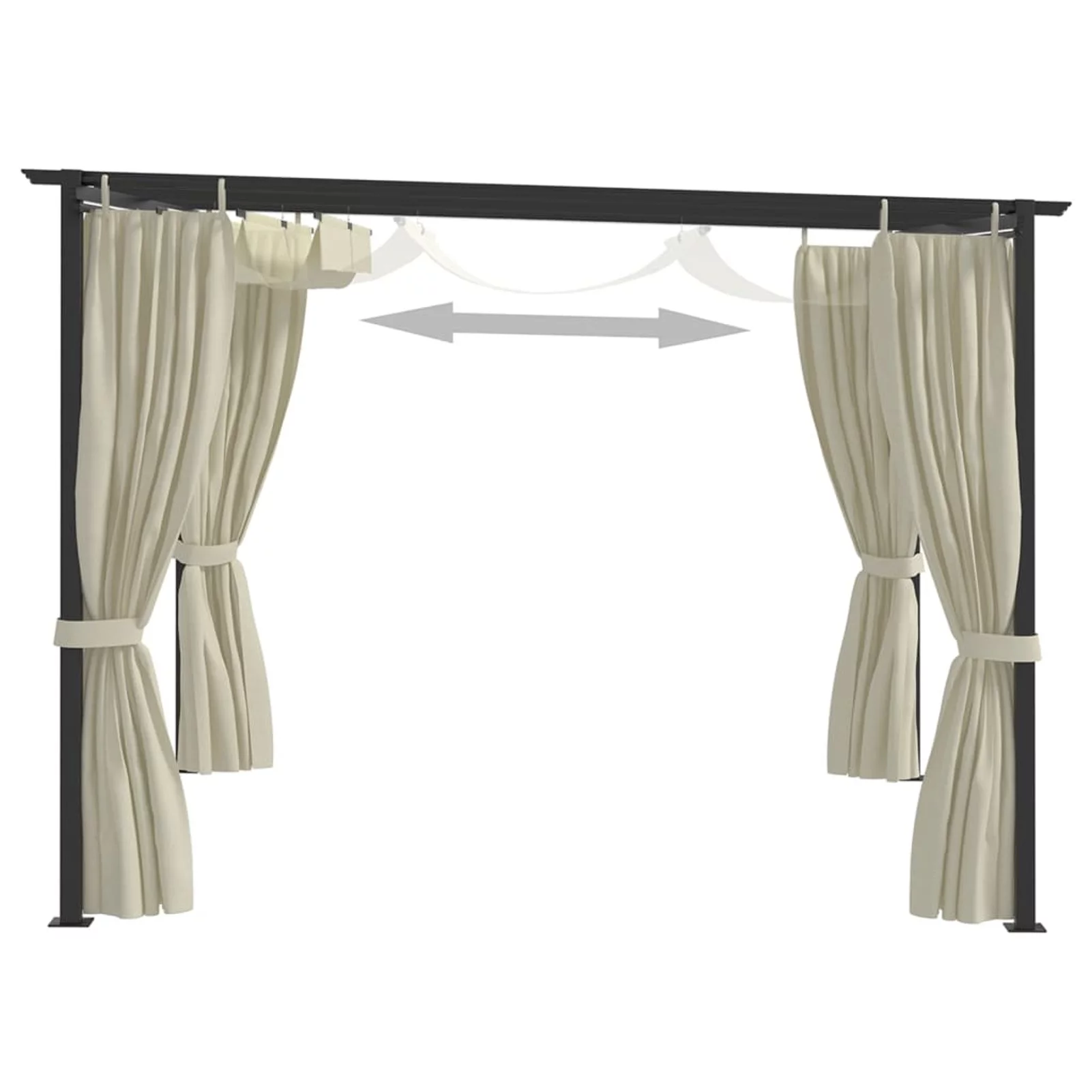 Andoer Gazebo with Curtains 9.8'x9.8' Steel