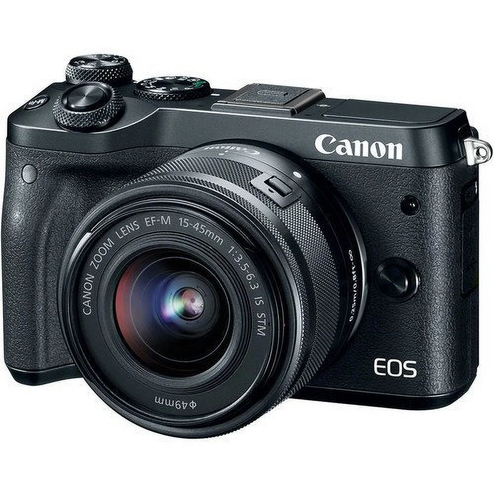 Canon EOS M6 Mirrorless Digital Camera with 15-45mm Lens (Black) - Deal-Expo Accessories Bundle