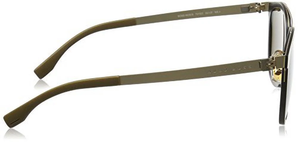 BOSS by Hugo Boss Men's B0838s Square Sunglasses, Black Gold/Brown, 52 mm