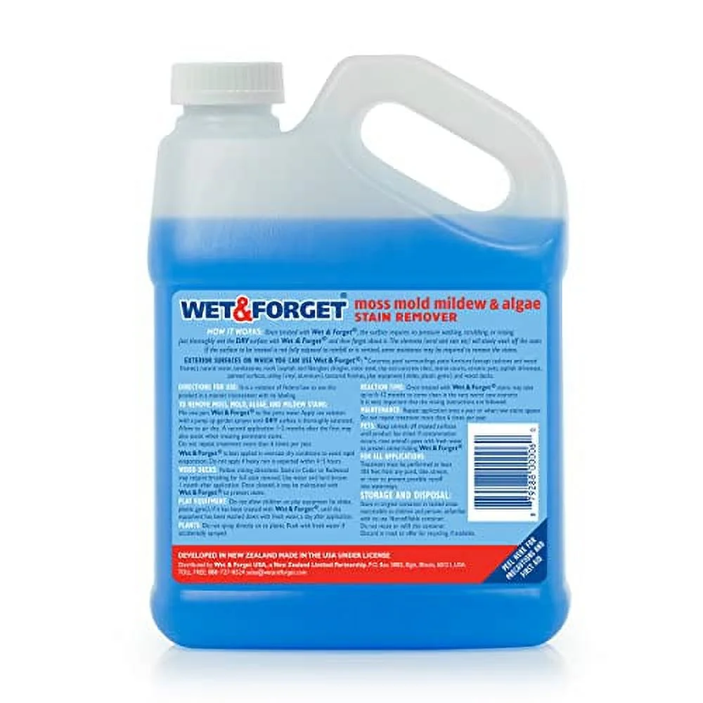 Wet & Forget Moss, Mold, Mildew, & Algae Stain Remover Multi-Surface Outdoor Cleaner Concentrate, Original, 64 Fluid Ounces