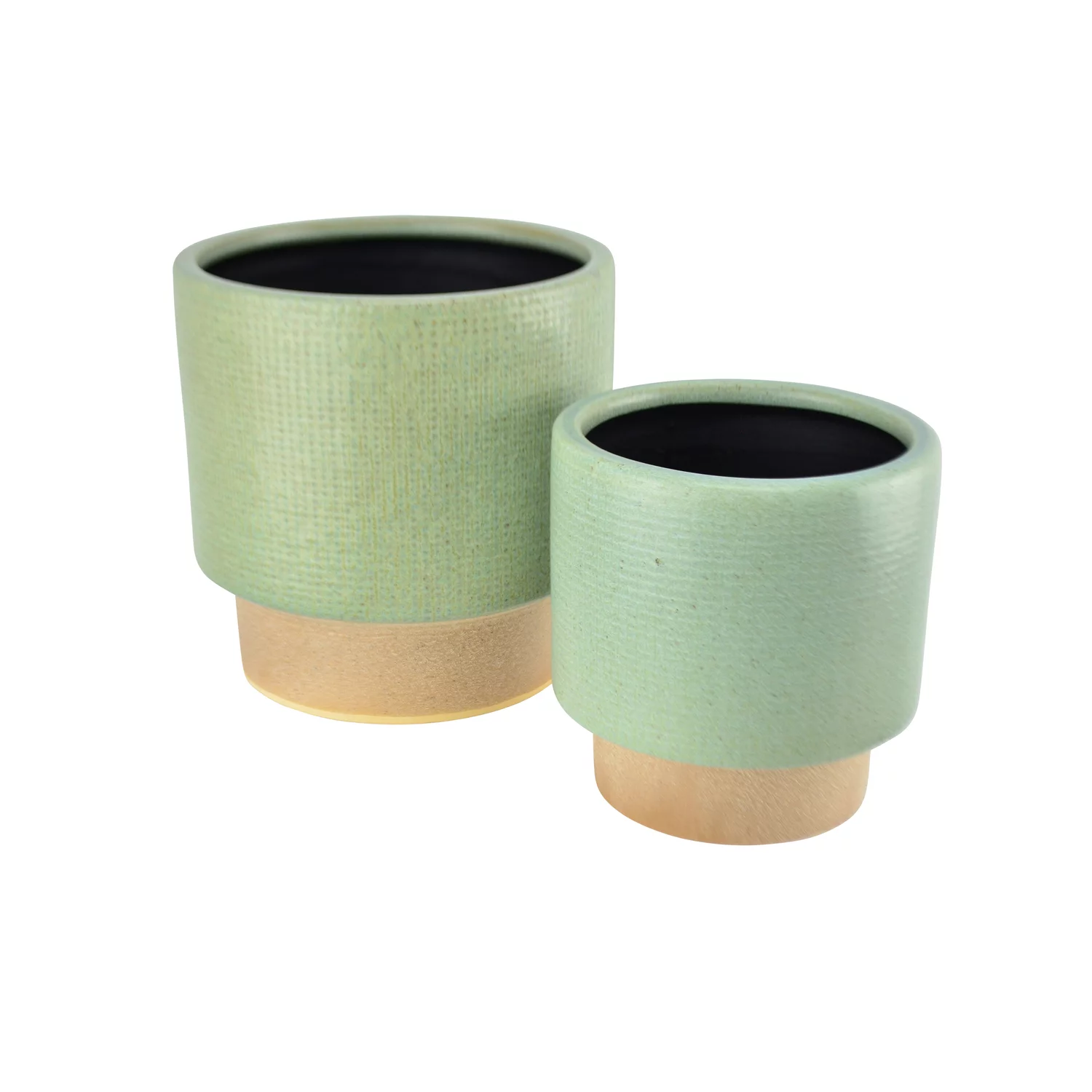 Red Carpet Studios Planters Textu Stripe Green Set of 2