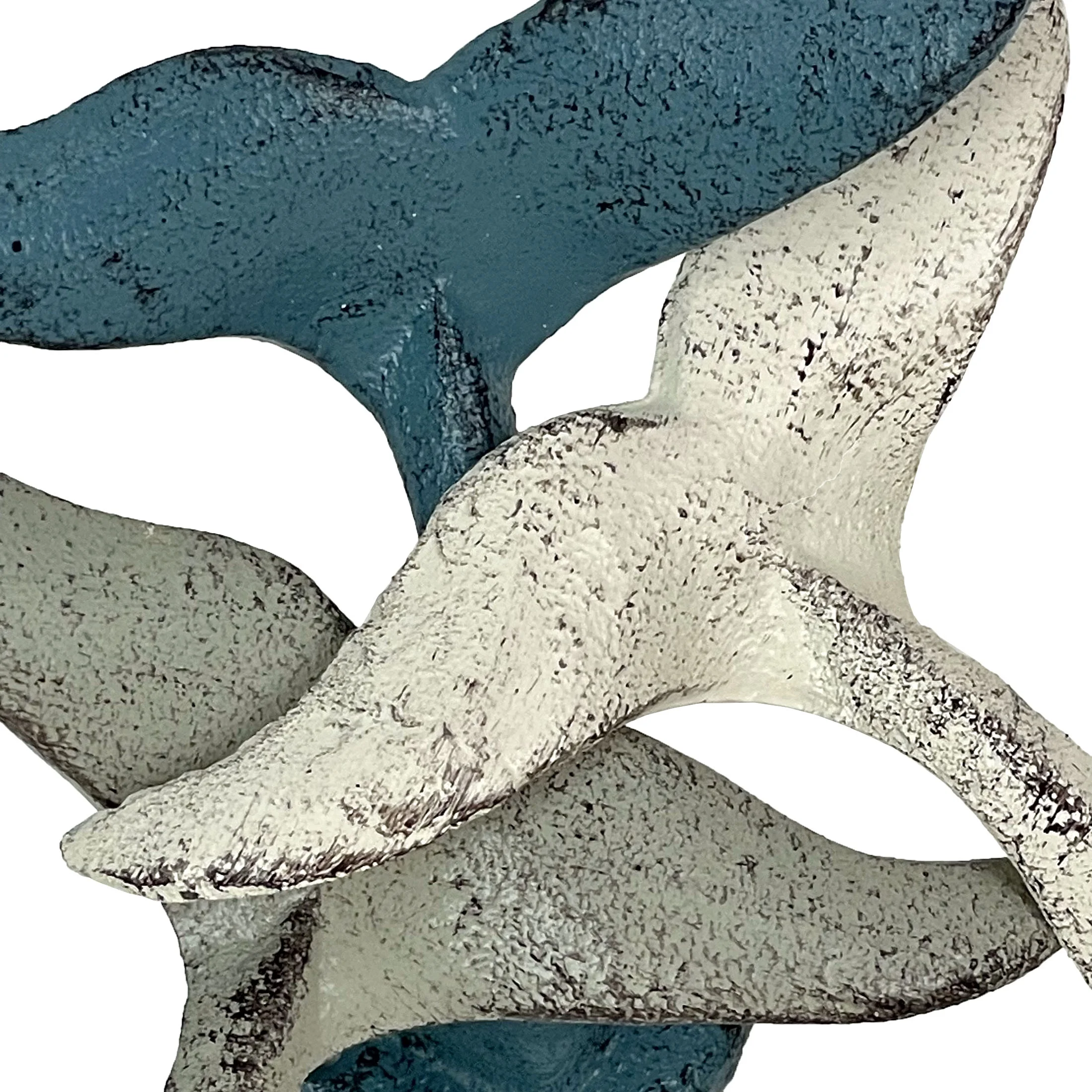 Zeckos Set of 3 Cast Iron Nautical Whale Tale Wall Hooks