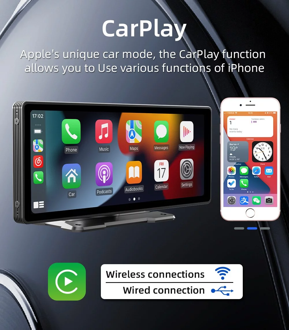 Car Multimedia Player With Rear View Camera IPS Touch Screen Wireless Carplay Android Auto Bluetooth 9'' Portable Car MP5 Stereo Car Stereo Audio