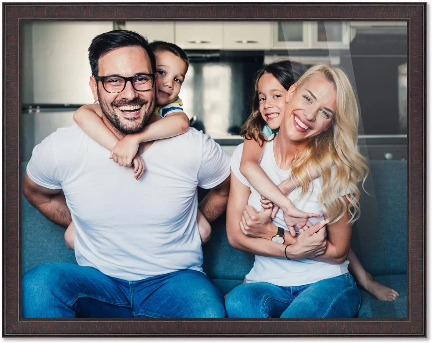 14X36 Frame Brown Picture Frame - Complete Modern Photo Frame Includes UV Shatter Guard Front, Acid Foam Backing Board, Hanging Hardware Wood Wall Frames For Family Photos - No Mat