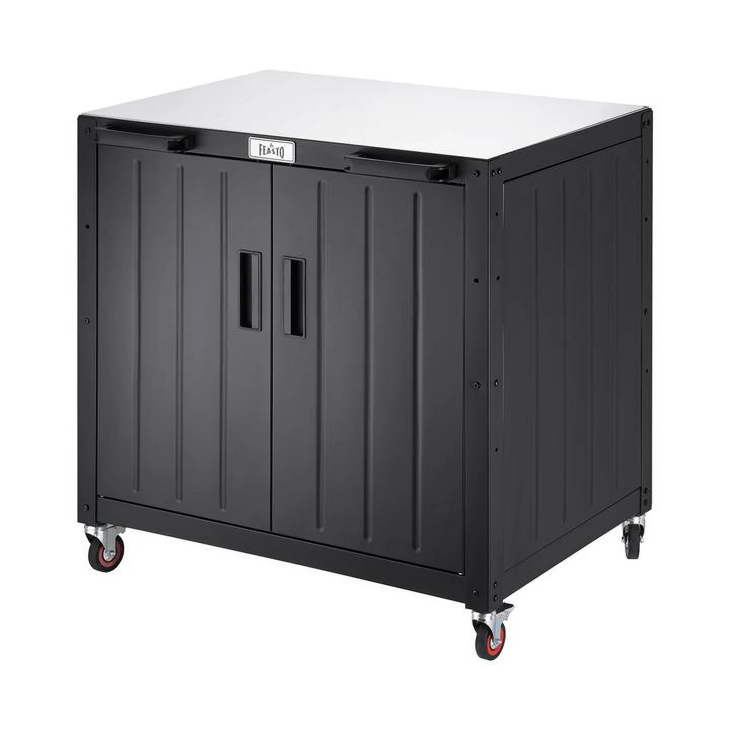 FEASTO 304 Stainless Steel Movable Outdoor Grill Cart with Storage Cabinet
