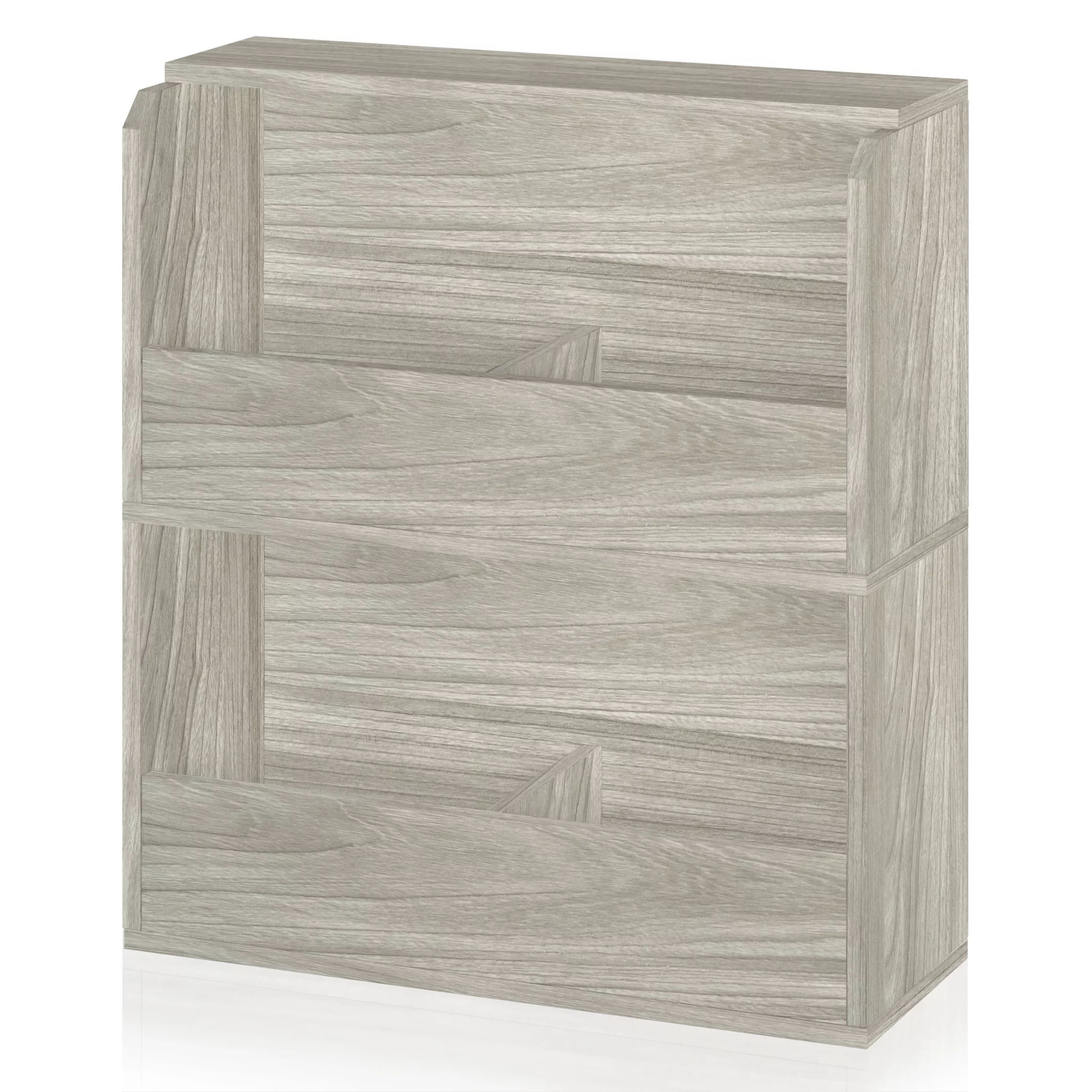 WAY BASICS Vinyl Record Shelf and Bookshelf, Aspen Grey