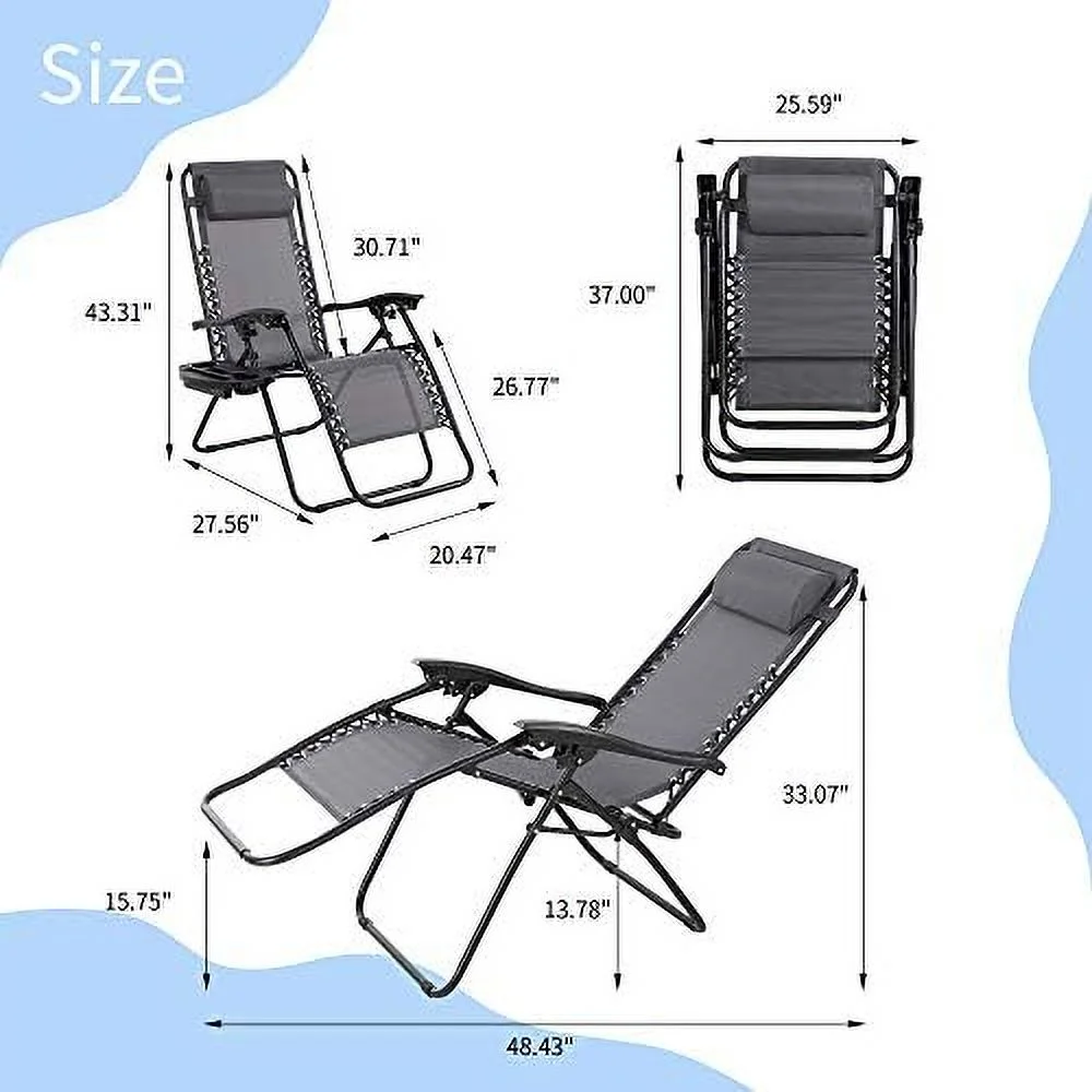 FDSHOIYN Patio Outdoor Chaise Lounge Chairs Beach Pool Side Lawn Deck Portable Folding Recliner Adjustable Lounge Chair （Black）