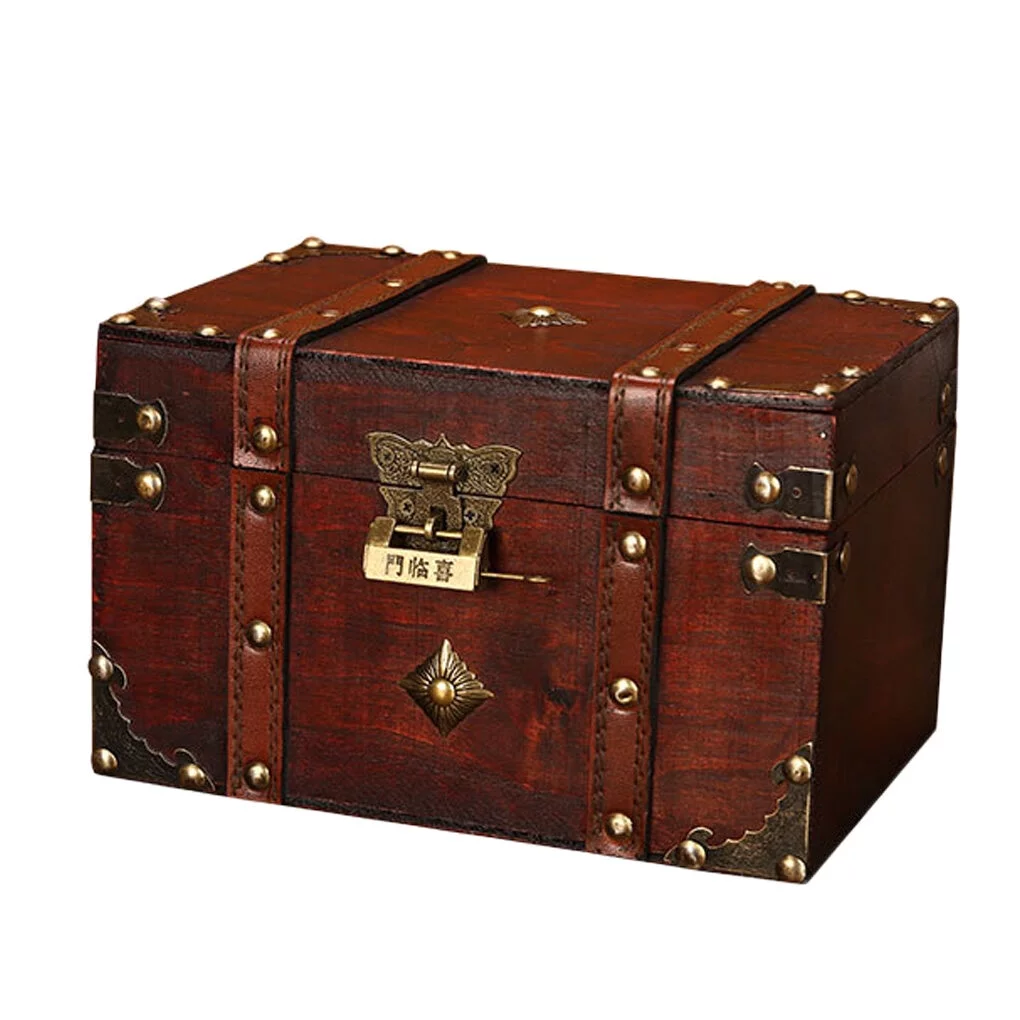Storage Trunk with Lock Composite Chest Storage Trunk with Board Bedroom Living Room Treasure Chest Collection Cabinet 1 S