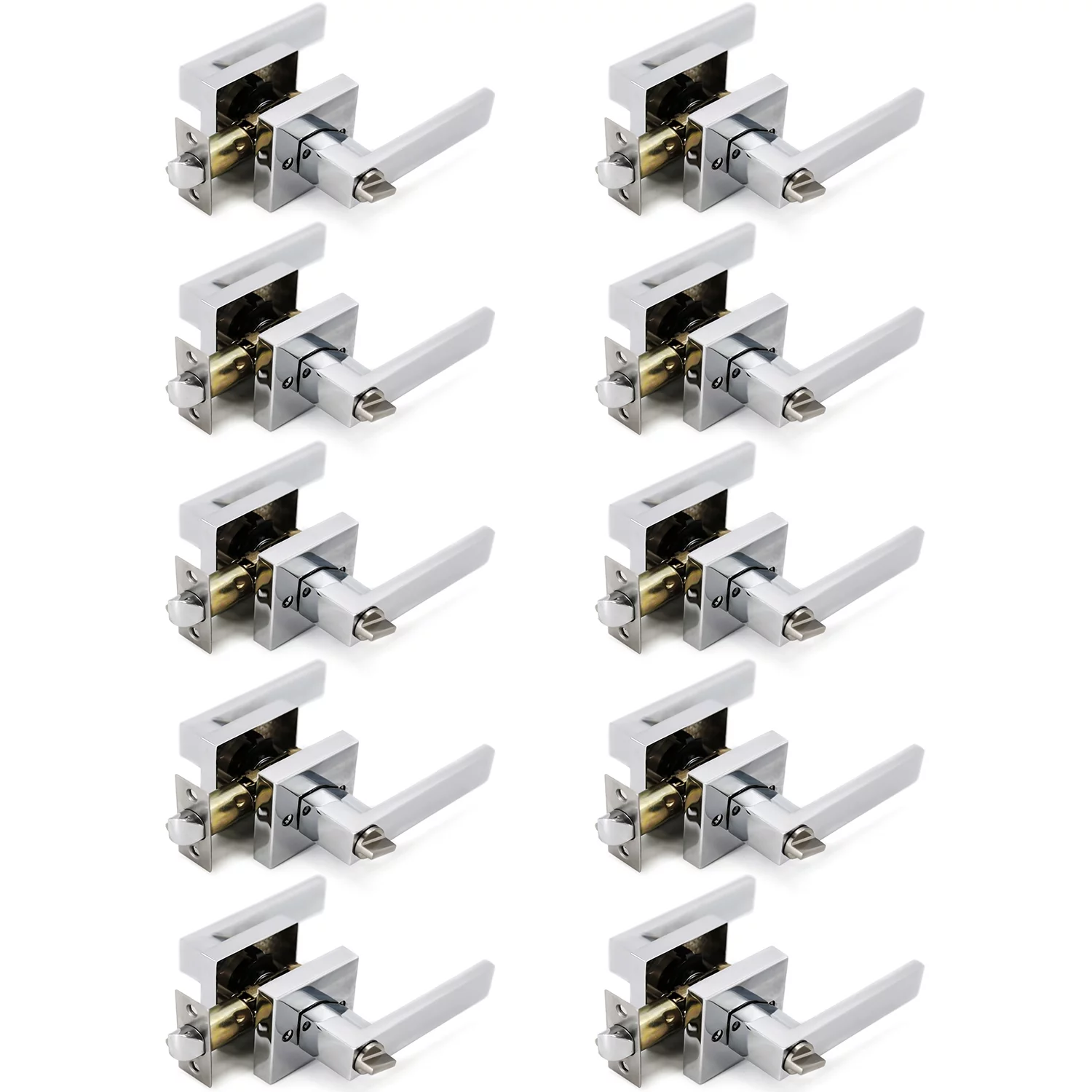 Crown Door Lever Chrome Keyed Door Handle 10 Pack by Villar Home Designs