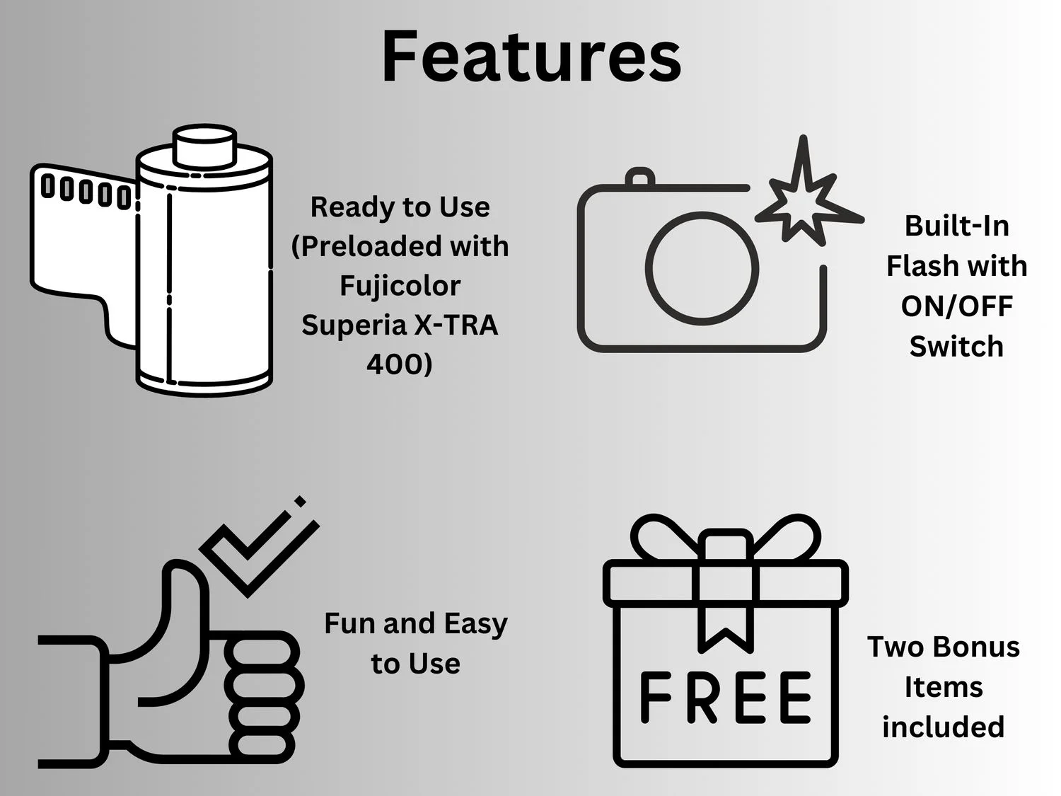 Fujifilm QuickSnap 7033661 Disposable Camera (2 Pack) Plus a Bonus Wrist Band and a Cleaning Cloth