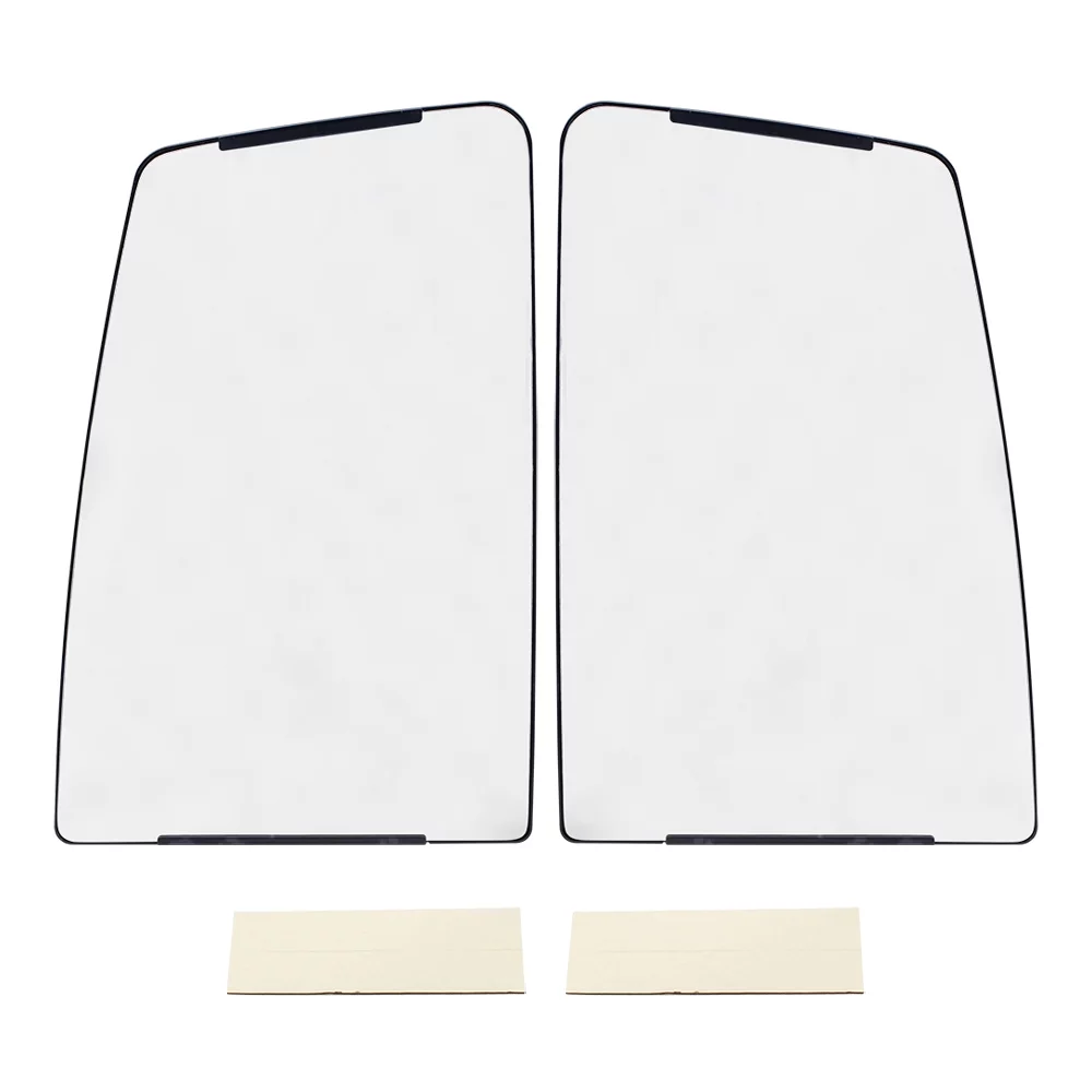 Brock Aftermarket Replacement Upper Driver Left Passenger Right Manual Tow Mirror Glass & Base Set without Heat Compatible with 2016-2019 Ford F-650 SD
