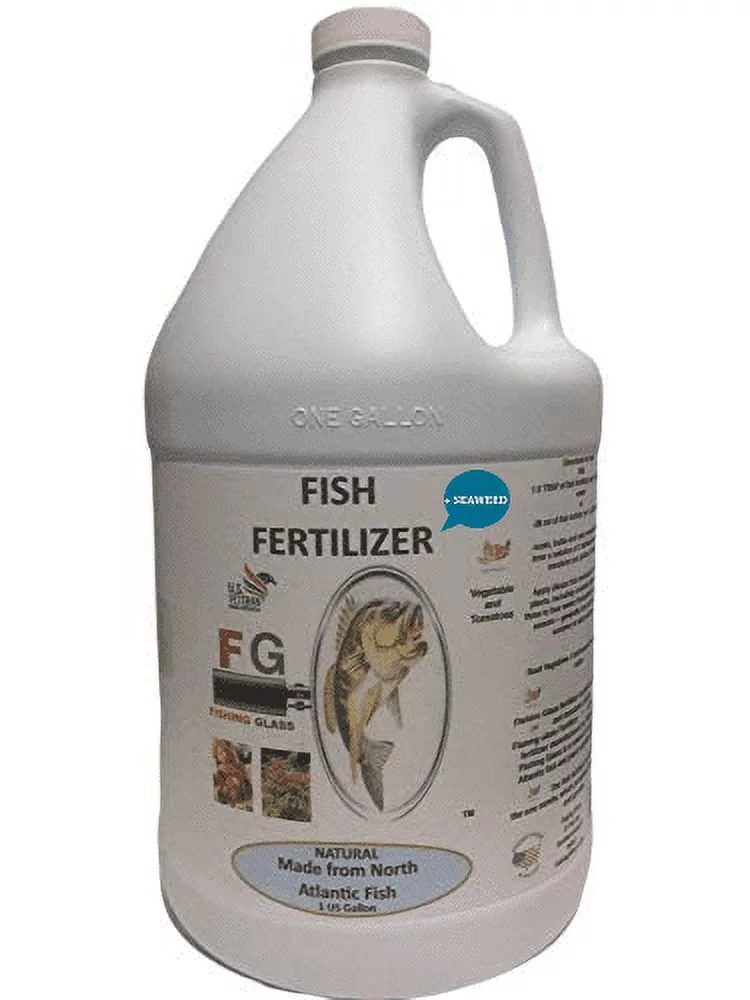 Fishing Glass Liquid (Fish Fertilizer) and Plus Seaweed, Organic Natural Plant Fertilizer with Soil Nutrients 1 Gallon