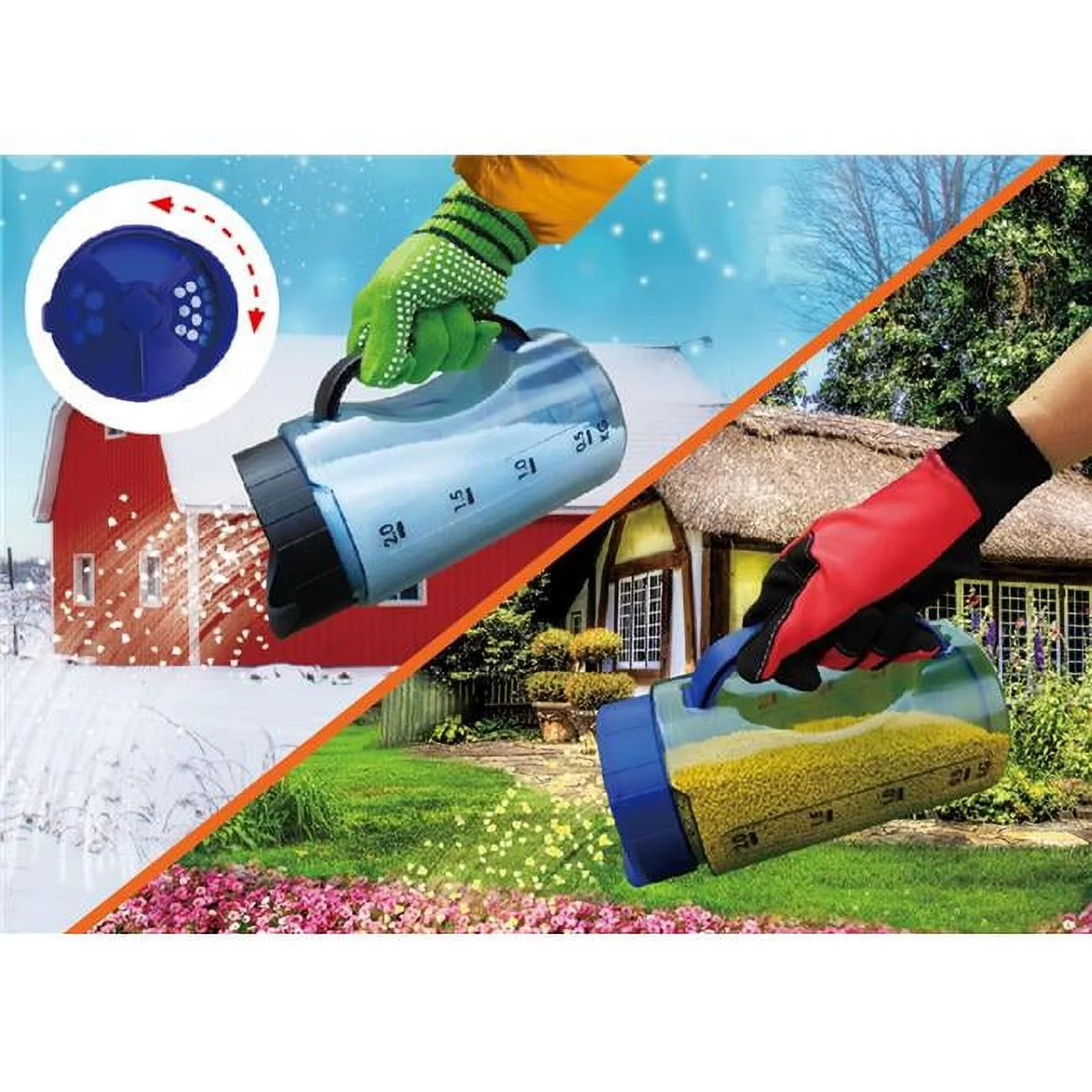 Zenport Garden Spreader For Salt, Seeds Or Fertilizer