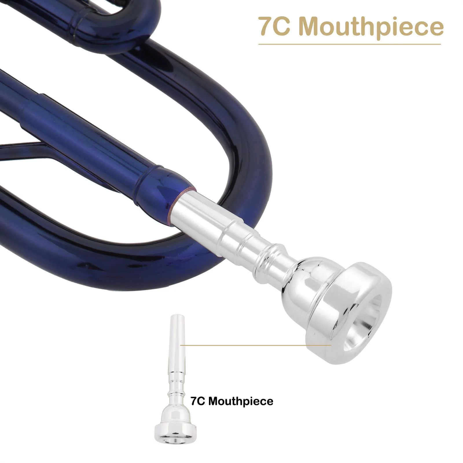 UBesGoo Bb Beginner School Band Trumpet with Mouthpiece Case Blue Green Purple