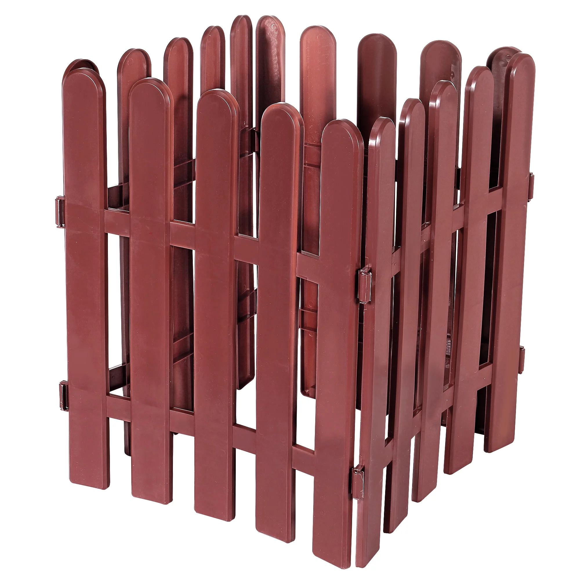 Uxcell 19.7x15.7 Inch Garden Edging Border Plastic Lawn Fence Decorative Fencing, Brown 4 Pack
