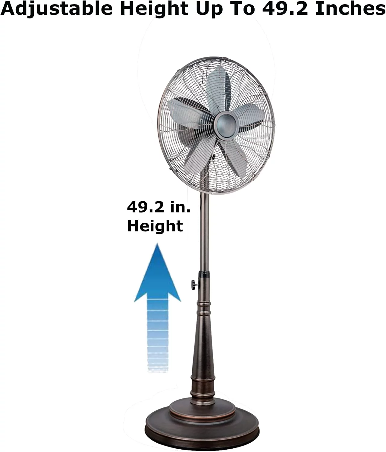JDZHAPPYLIFE F-6218 Oscillating Stand Fan  Household  Bronze