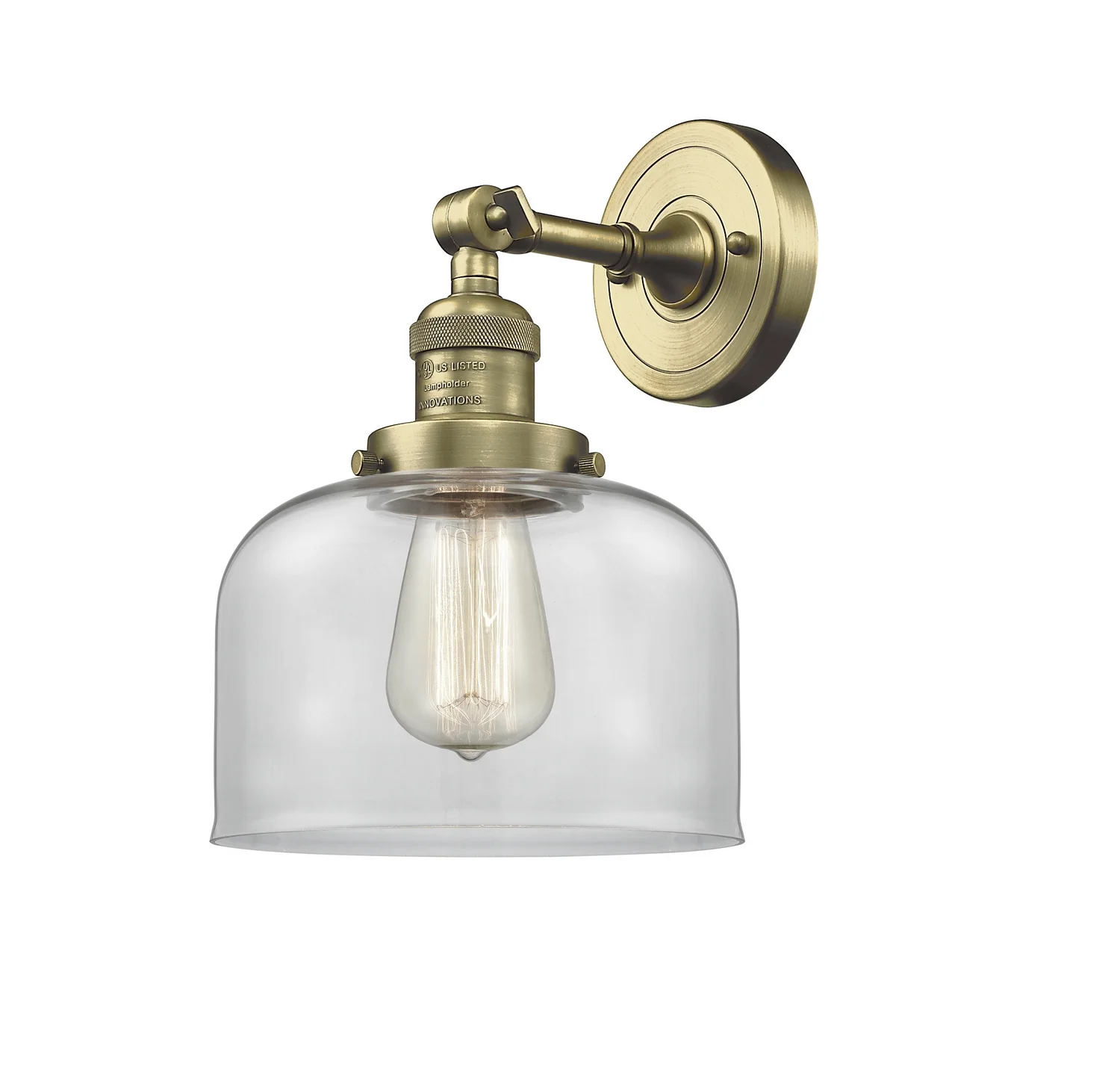 Innovations 203-AB-G72-LED Large Bell 1 Light Sconce part of the Franklin Restoration Collection, Antique Brass