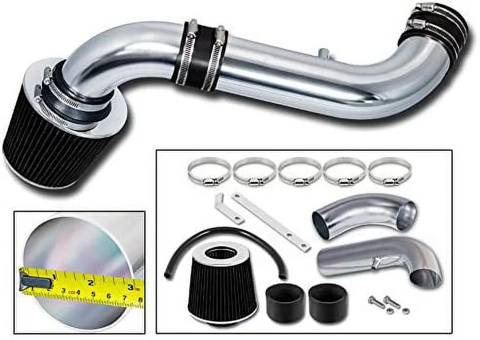 Rtunes Racing Short Ram Air Intake Kit + Filter Combo BLACK Compatible For 00-02 Dodge Durango/Dakota 3.7L 4.7L