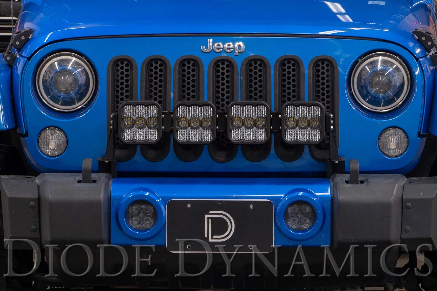 Diode Dynamics 2007-2018 Fits Jeep Wrangler JK SS5 4-Pod CrossLink Grille Pro White Combo Lightbar Kit DD7272